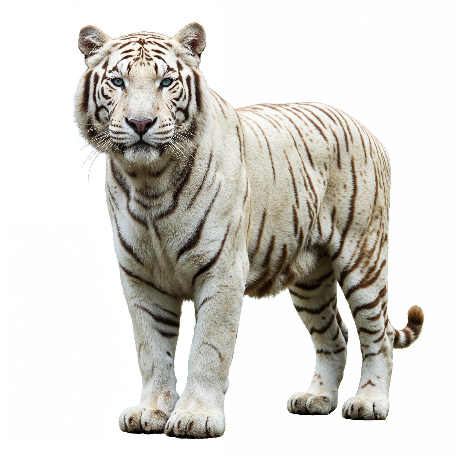 Tiger Isolated on White Background Majestic Wildlife Big Cat Portrait