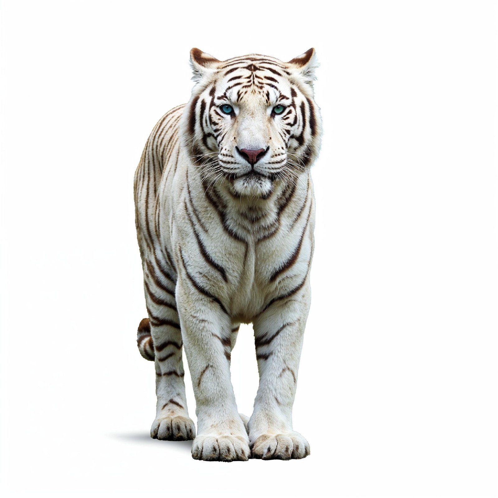 Tiger Isolated on White Background Majestic Wildlife Big Cat Portrait