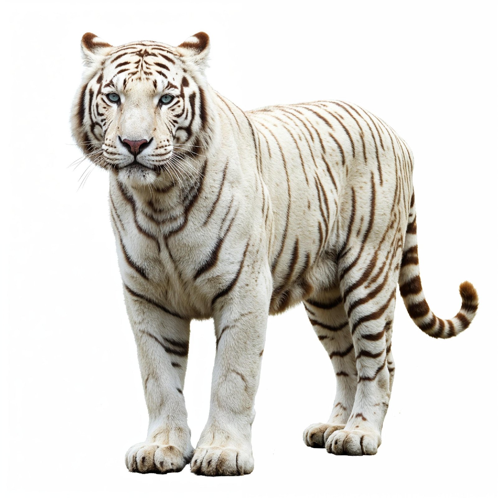 Tiger Isolated on White Background Majestic Wildlife Big Cat Portrait