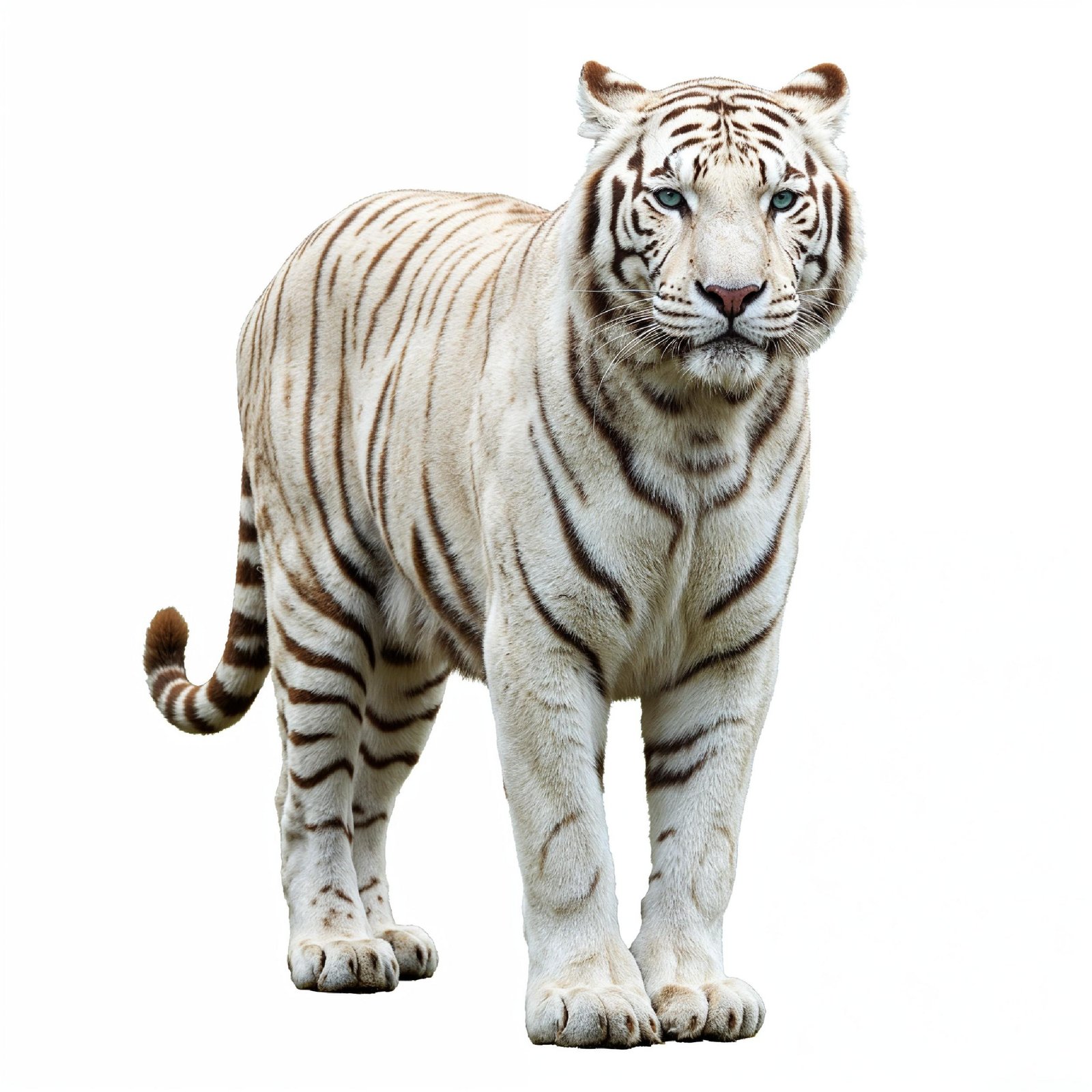 Tiger Isolated on White Background Majestic Wildlife Big Cat Portrait