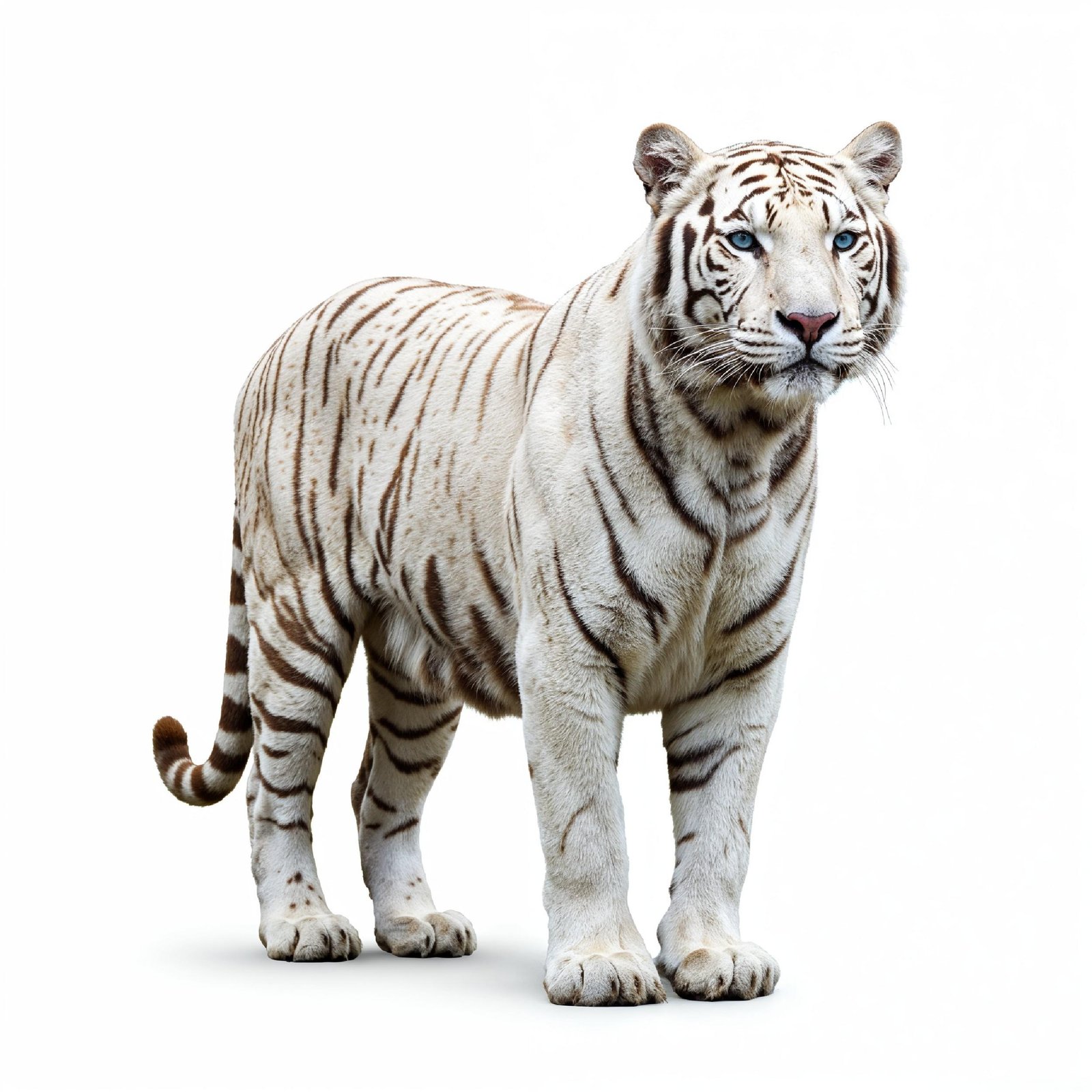 Tiger Isolated on White Background Majestic Wildlife Big Cat Portrait