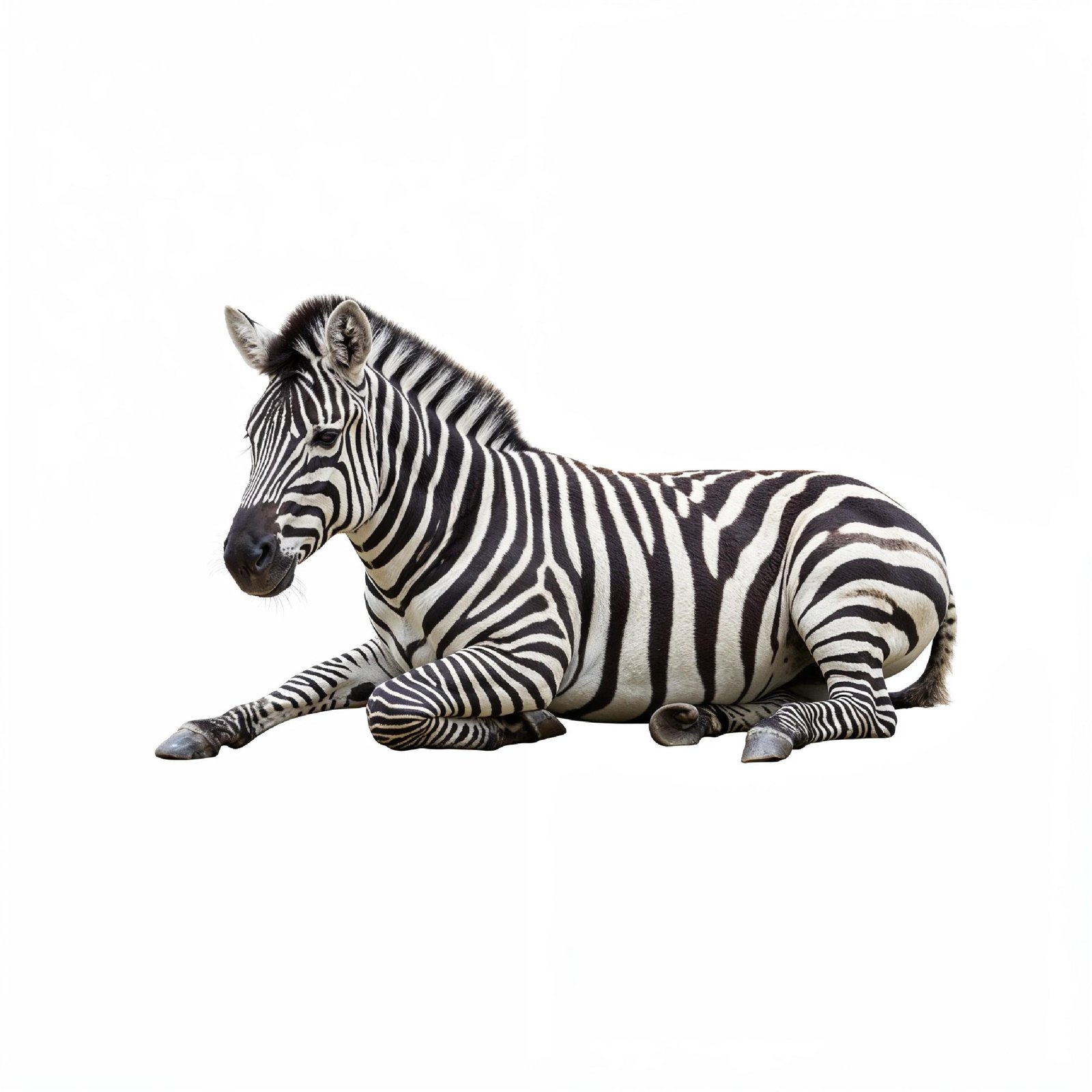 Zebra Isolated on White Background African Wildlife Animal Portrait