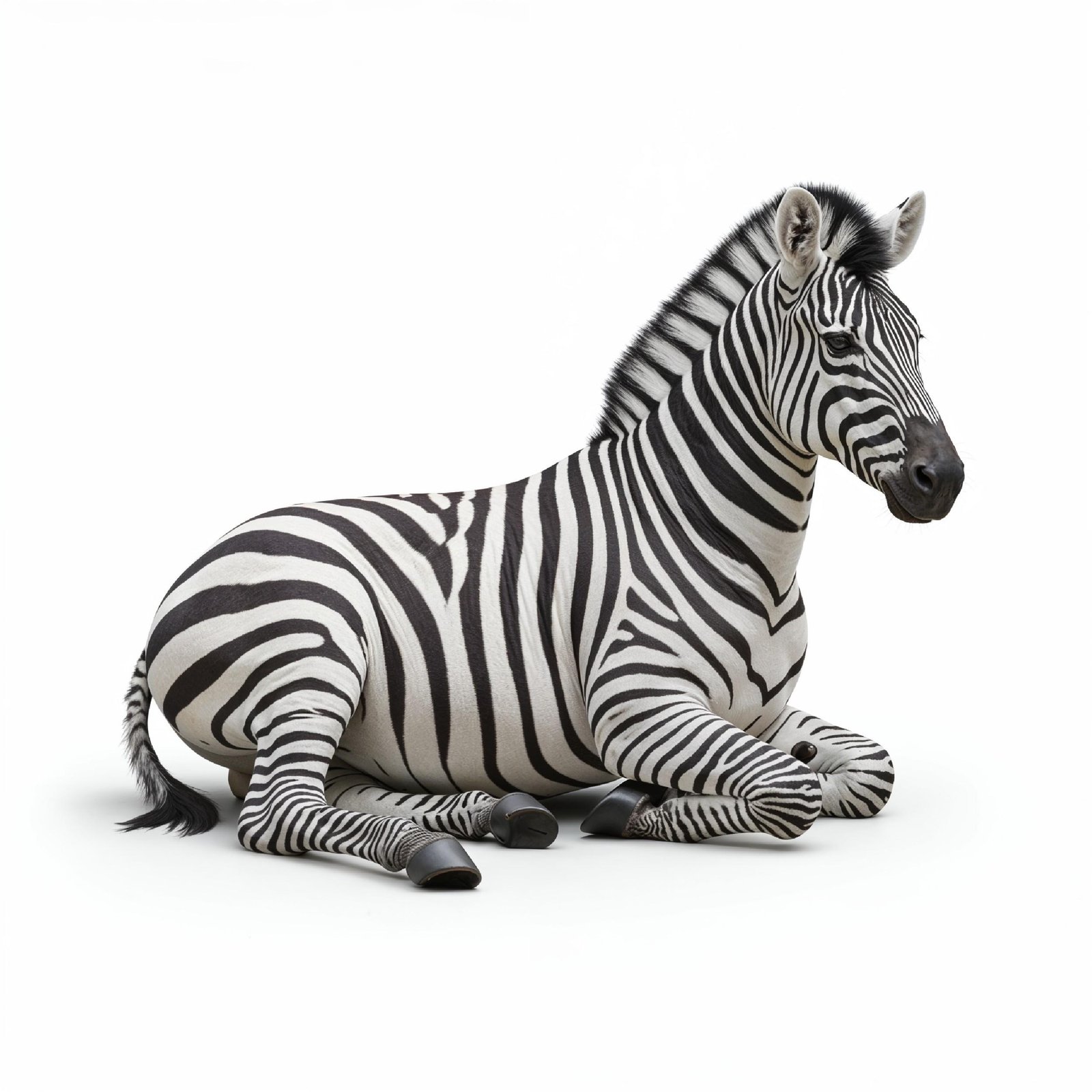 Zebra Isolated on White Background African Wildlife Animal Portrait