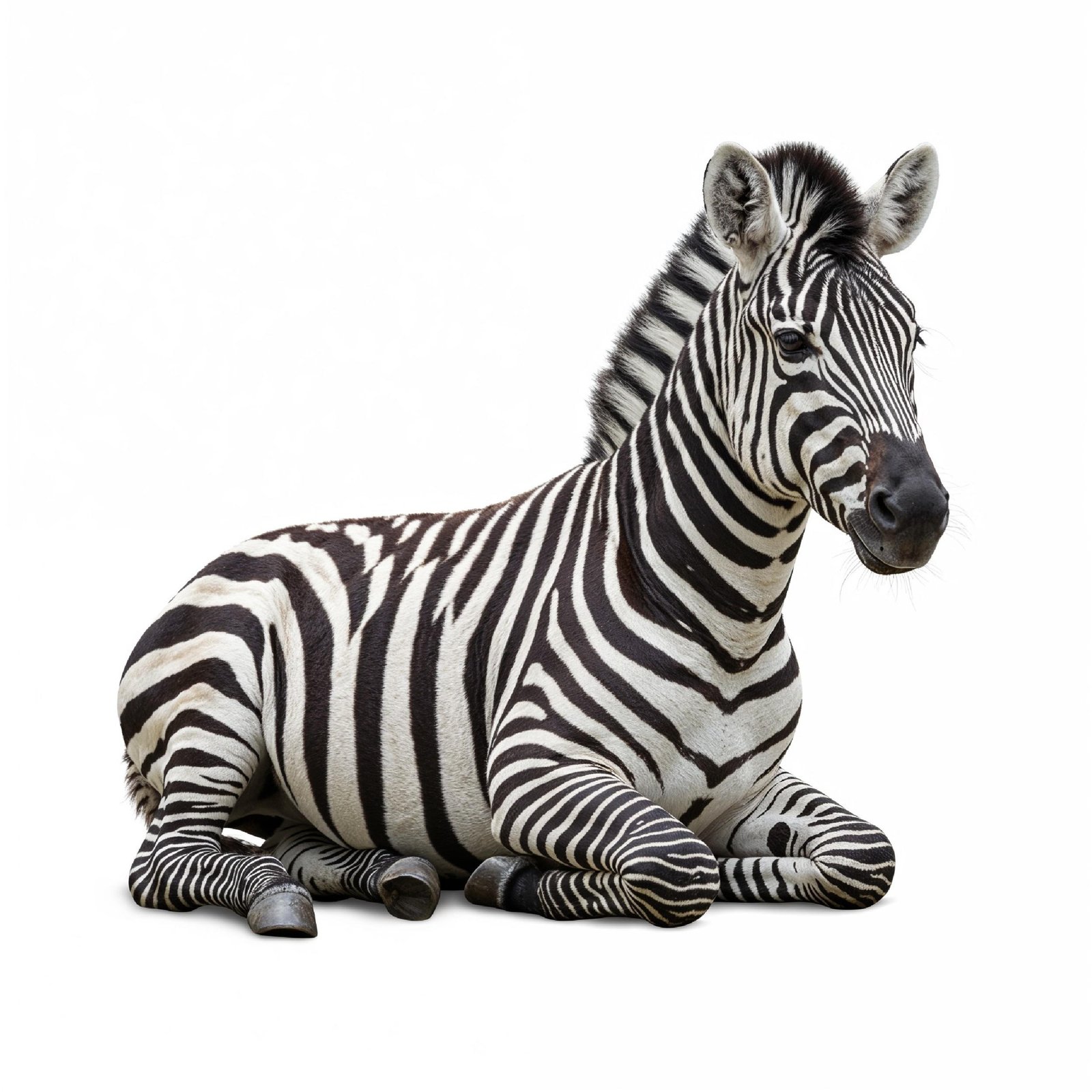 Zebra Isolated on White Background African Wildlife Animal Portrait