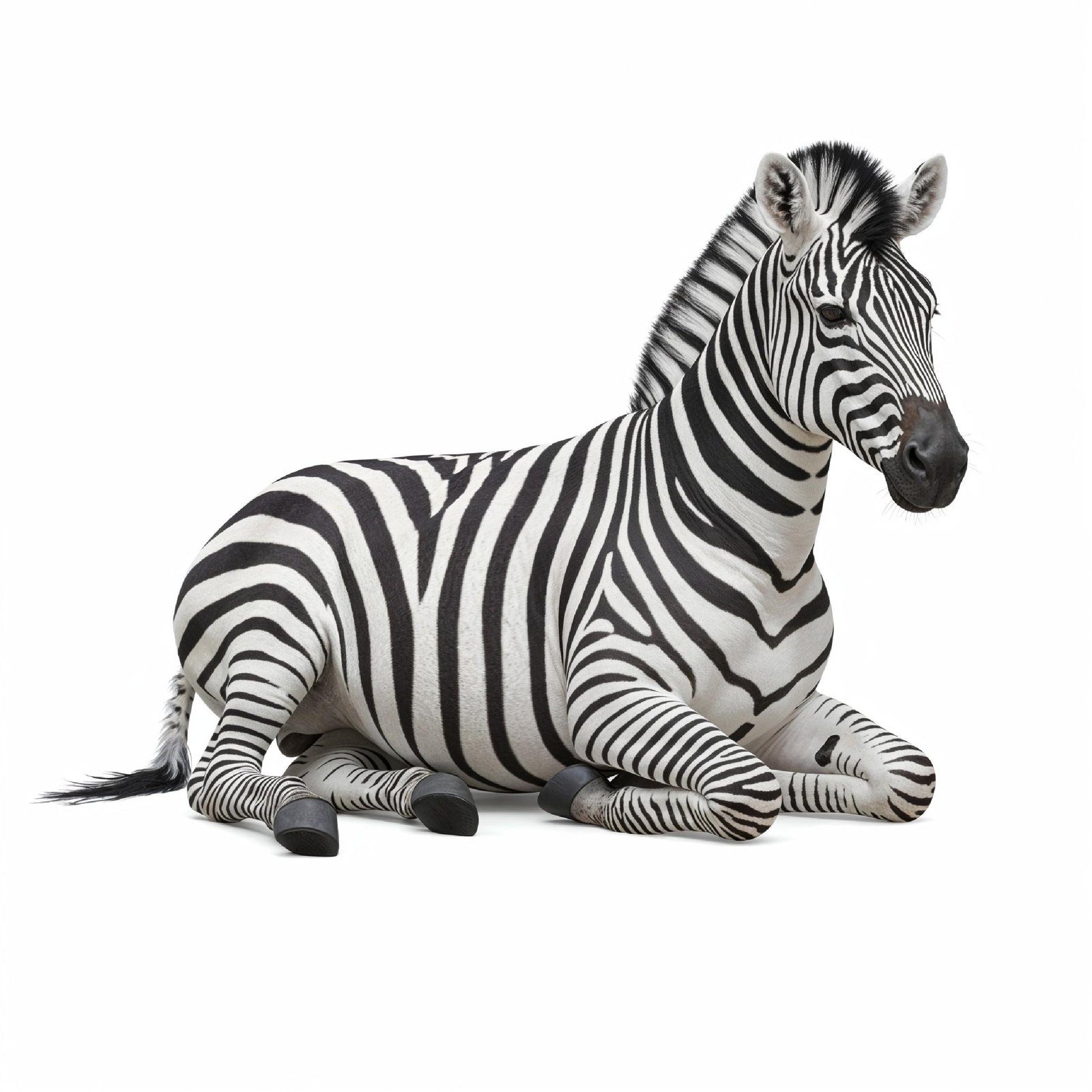 Zebra Isolated on White Background African Wildlife Animal Portrait