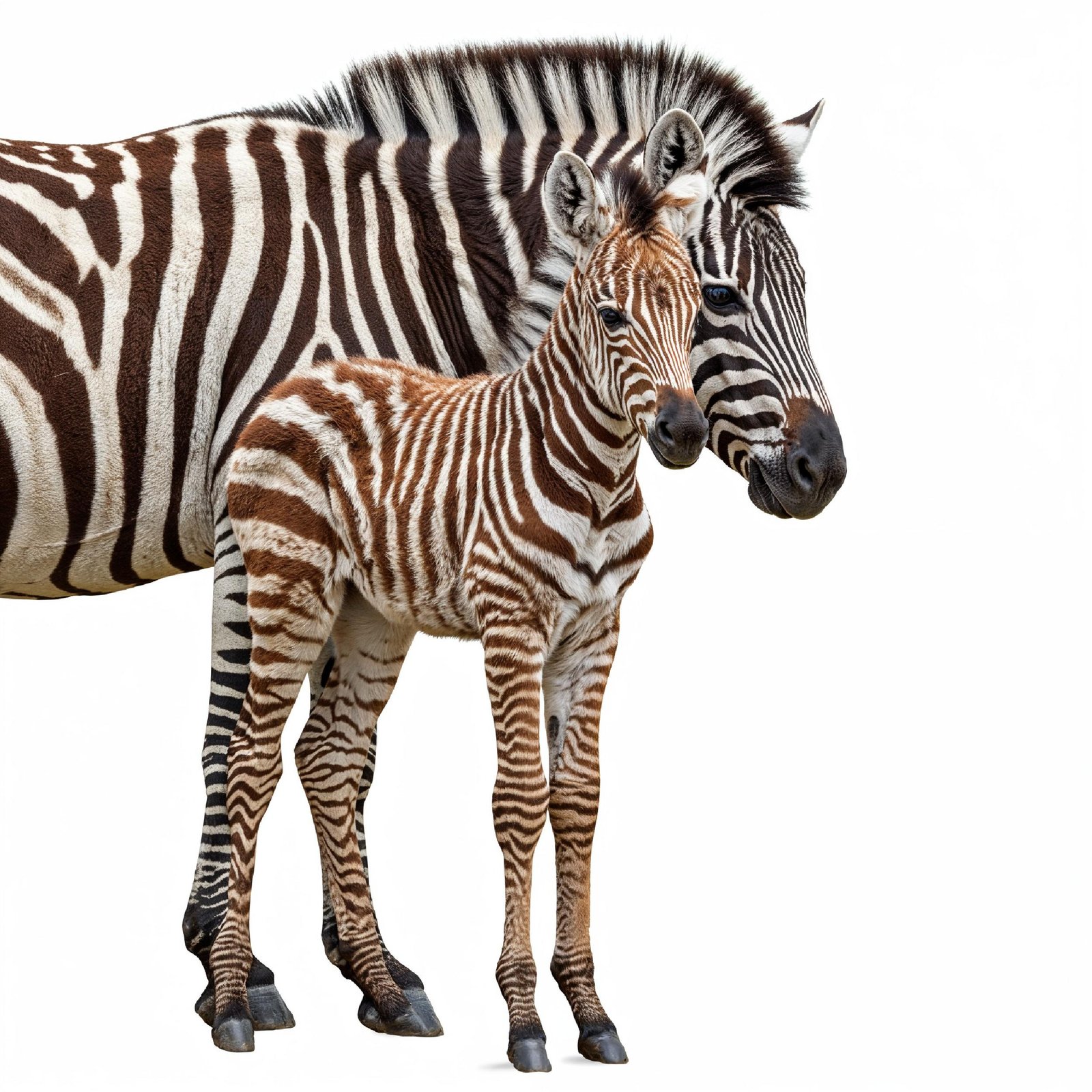 Zebra Isolated on White Background African Wildlife Animal Portrait