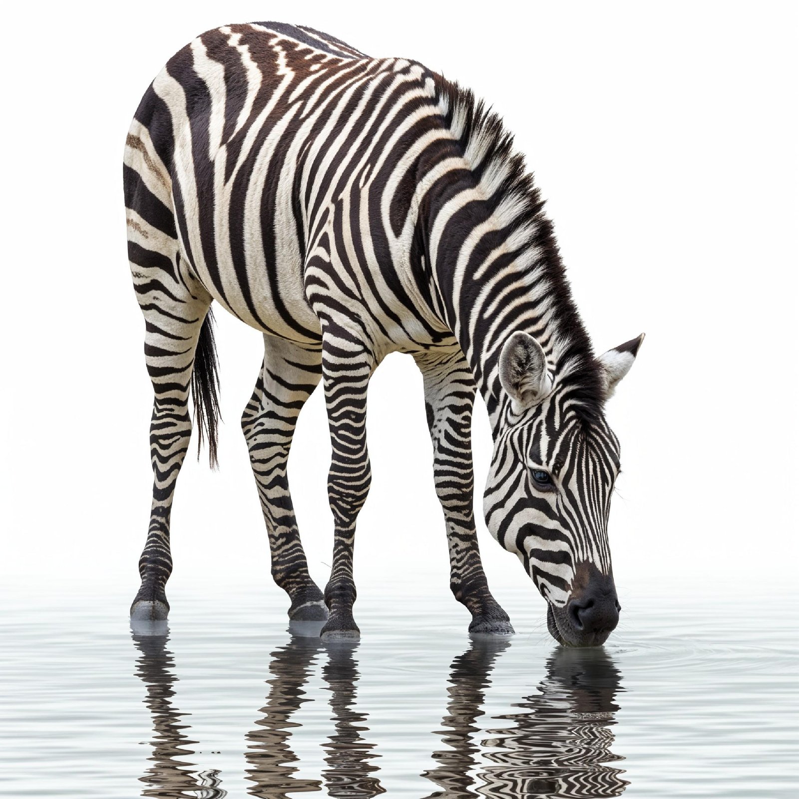 Zebra Isolated on White Background African Wildlife Animal Portrait