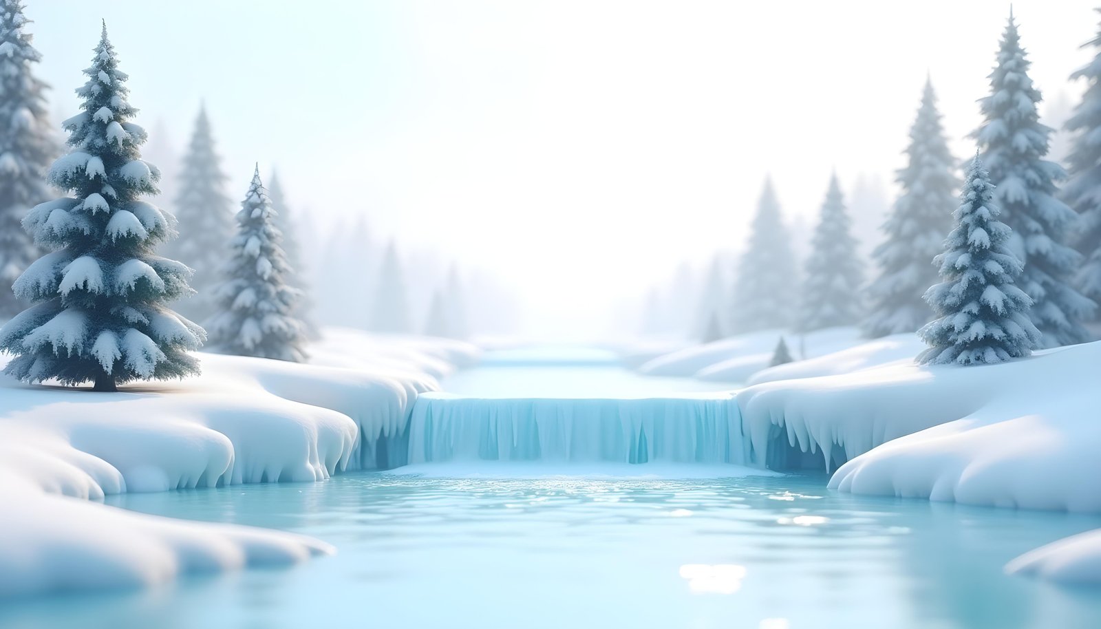 Beautiful Waterfall Landscape Nature Wallpaper Background with Crystal Clear Water