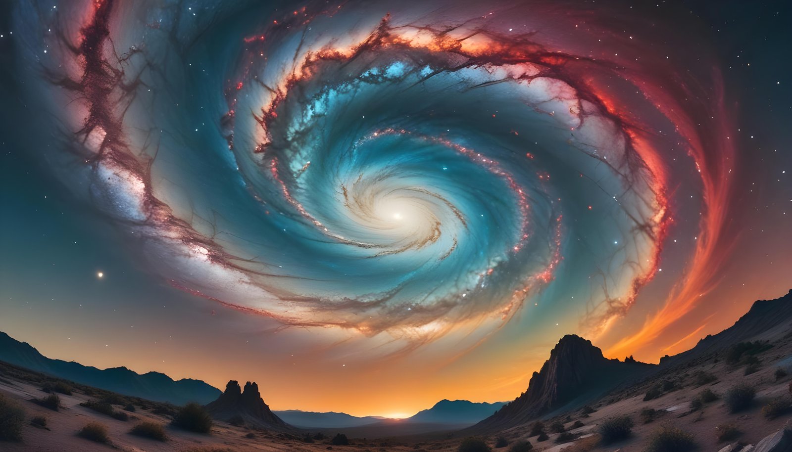 Mesmerizing Spiral Galaxy and Deep Space Nebula Illustration Background