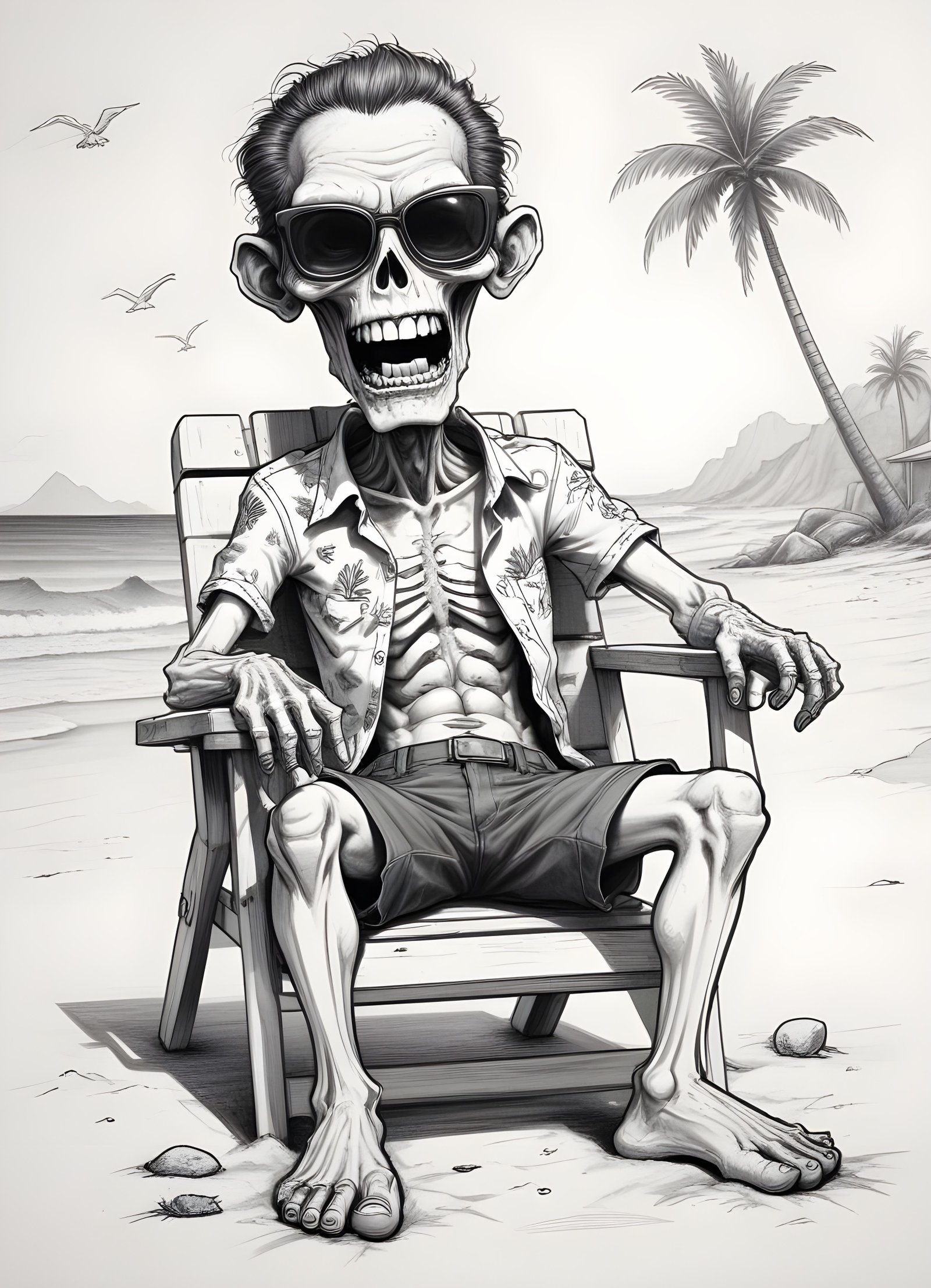 Detailed Zombie and Undead Horror Character Sketch Illustration Artwork