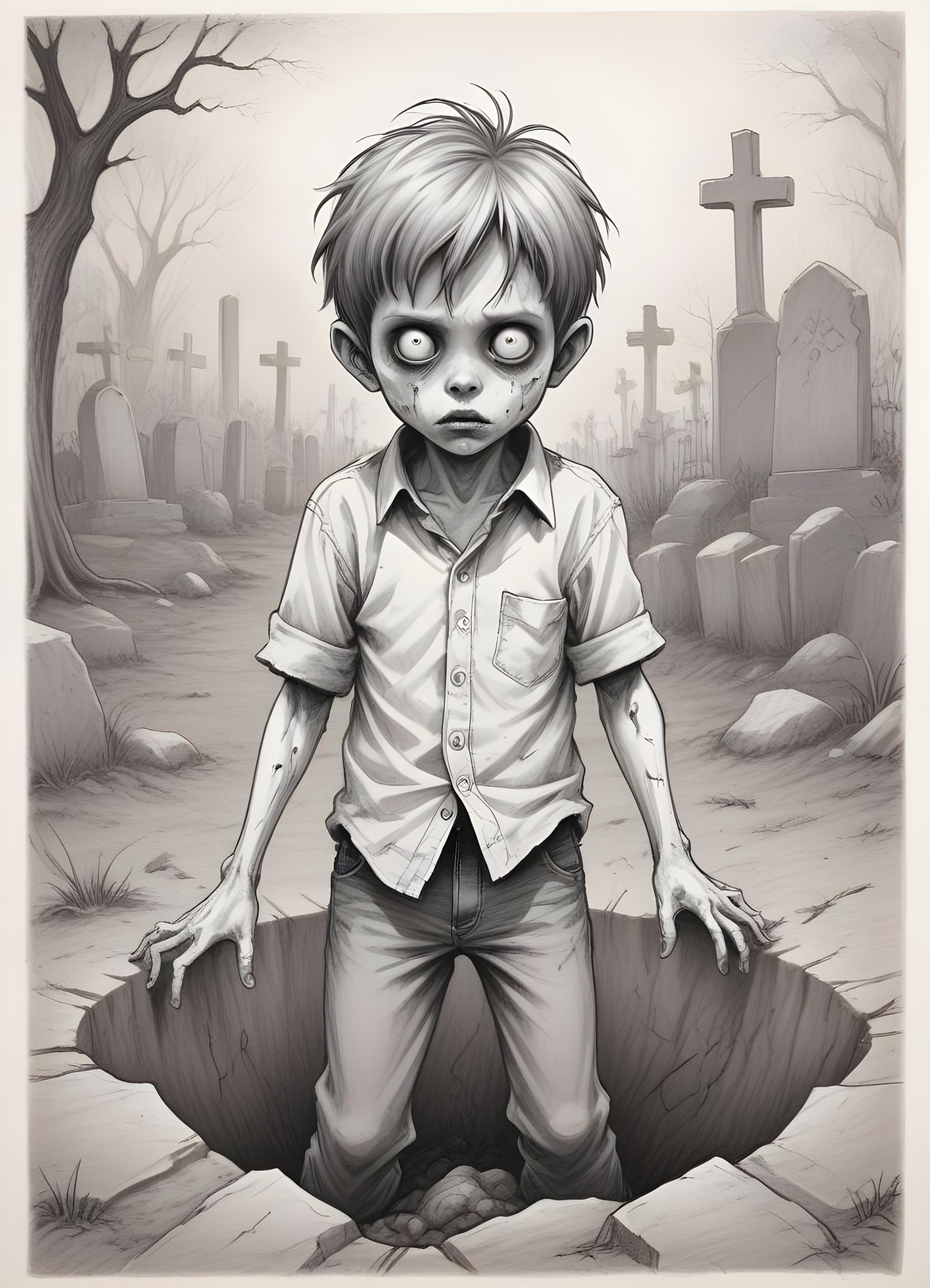 Detailed Zombie and Undead Horror Character Sketch Illustration Artwork