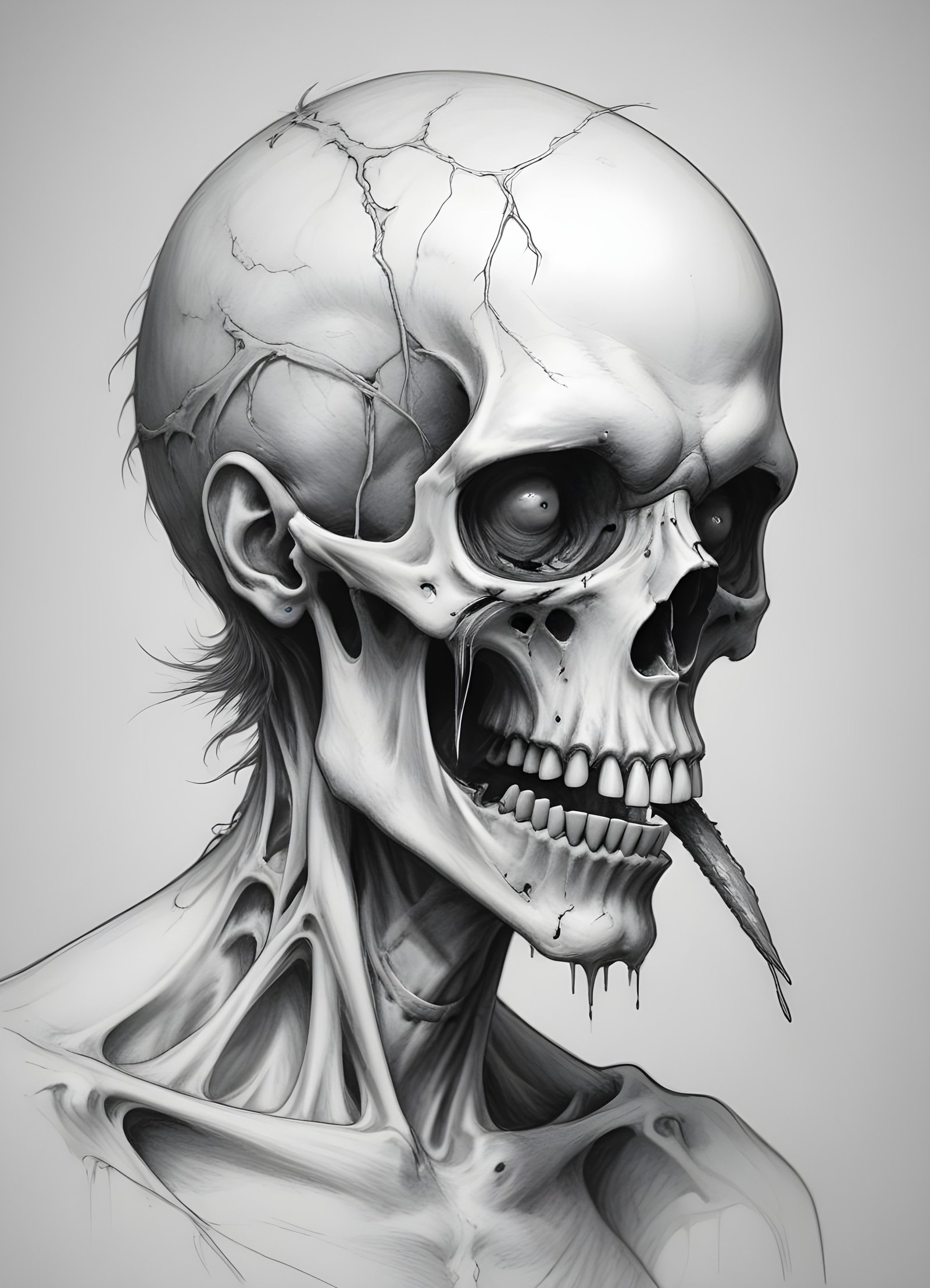 Detailed Zombie and Undead Horror Character Sketch Illustration Artwork