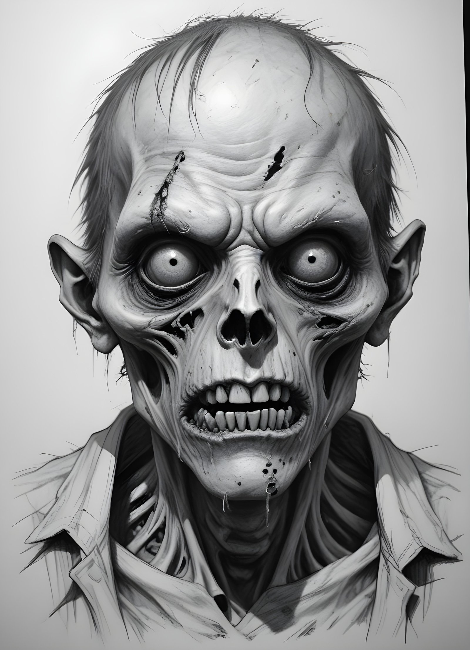 Detailed Zombie and Undead Horror Character Sketch Illustration Artwork