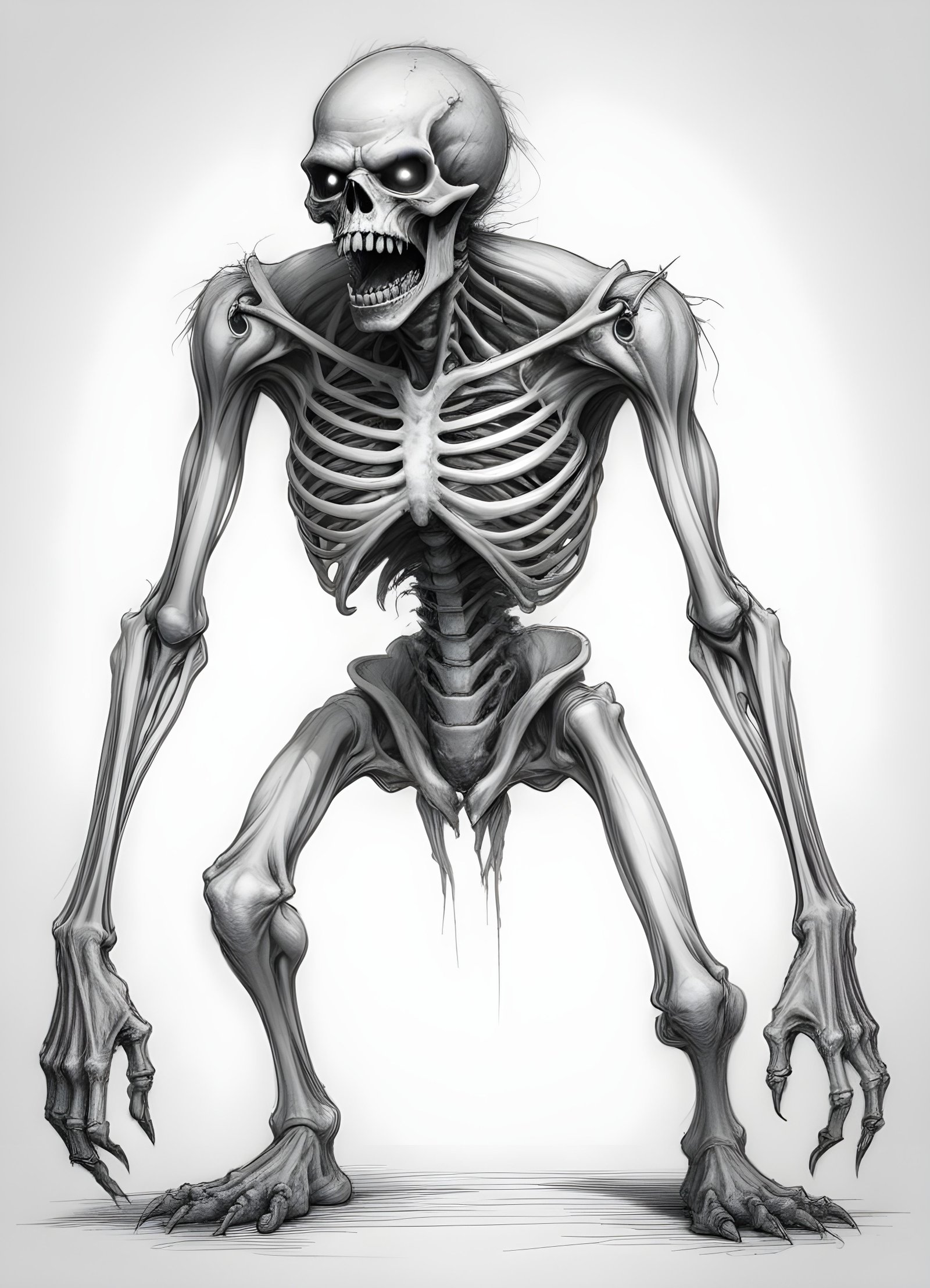 Detailed Zombie and Undead Horror Character Sketch Illustration Artwork