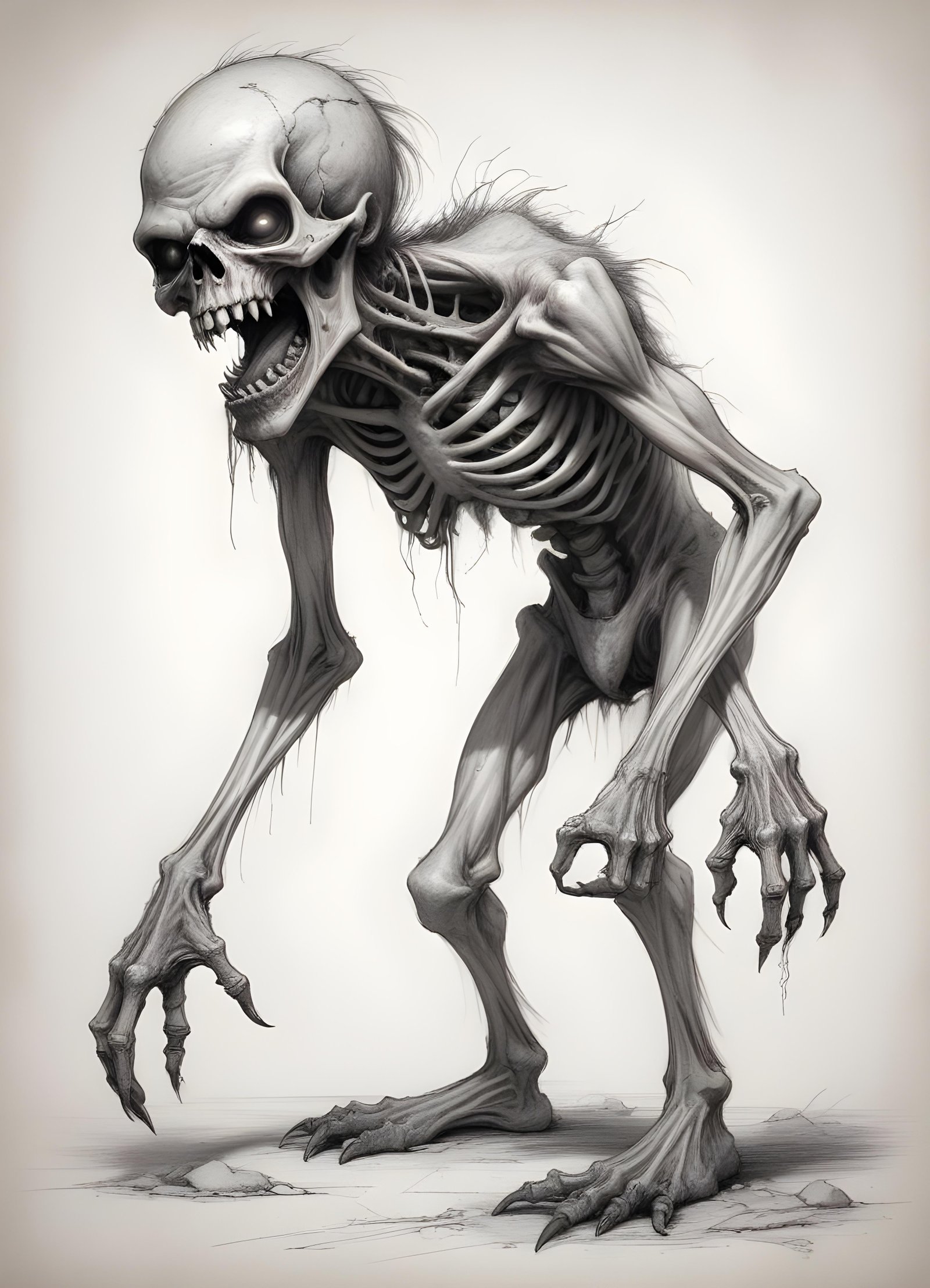 Detailed Zombie and Undead Horror Character Sketch Illustration Artwork