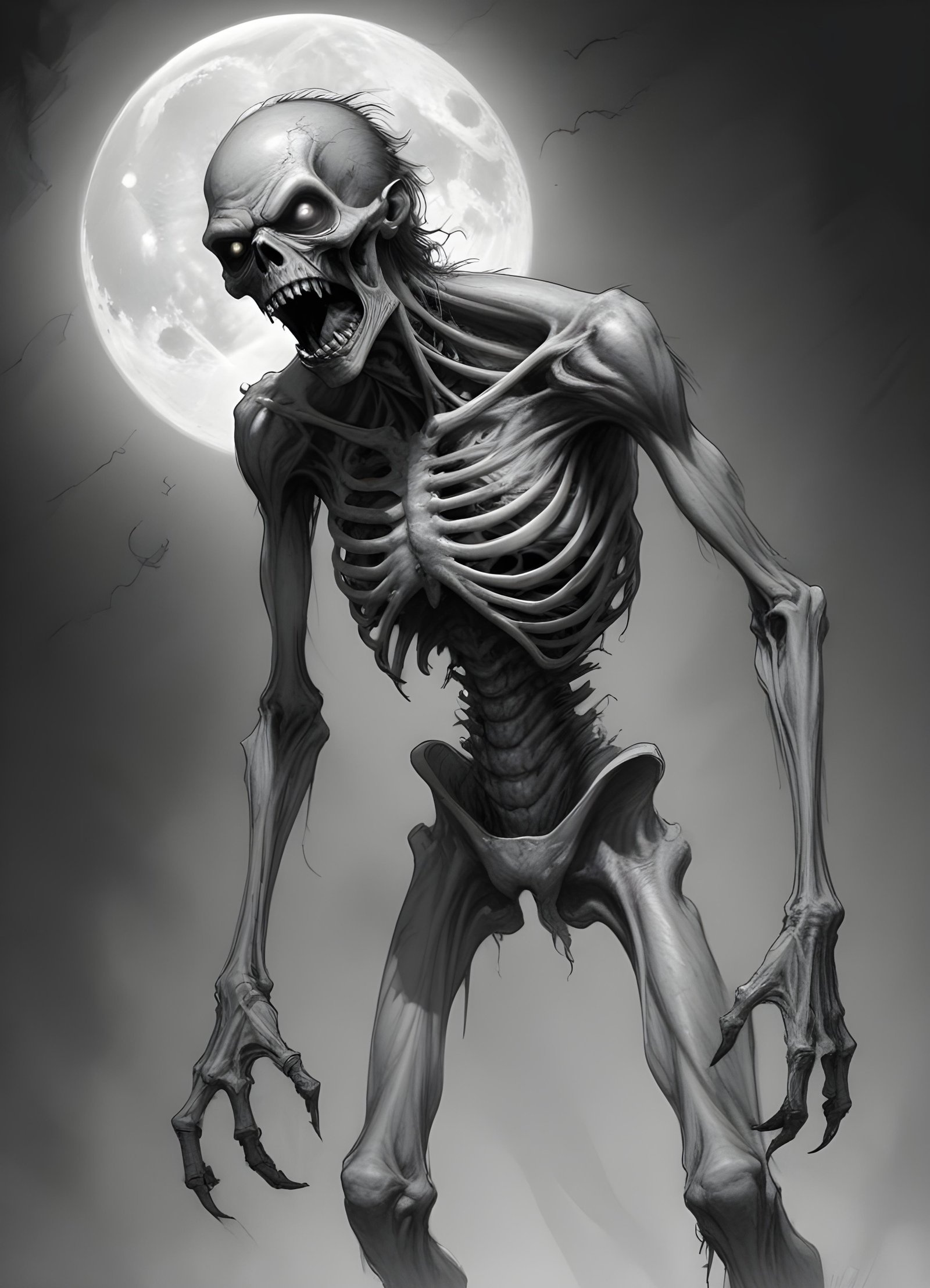 Detailed Zombie and Undead Horror Character Sketch Illustration Artwork