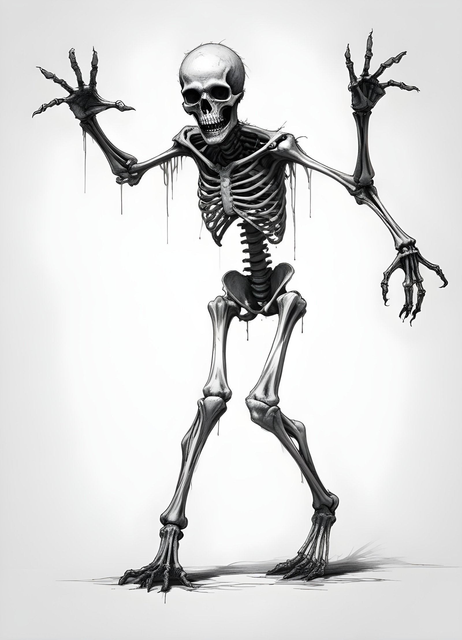 Detailed Zombie and Undead Horror Character Sketch Illustration Artwork