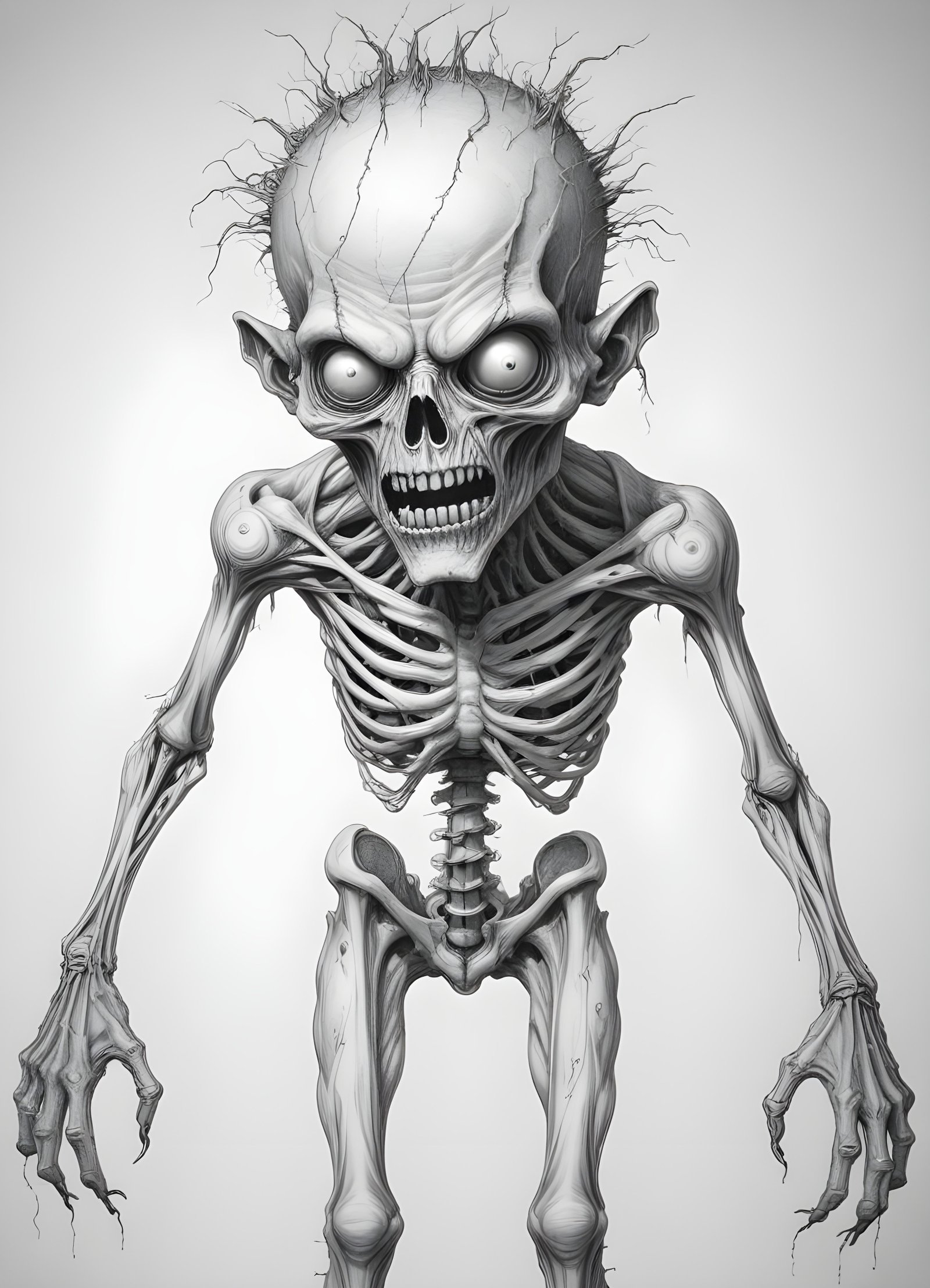 Detailed Zombie and Undead Horror Character Sketch Illustration Artwork