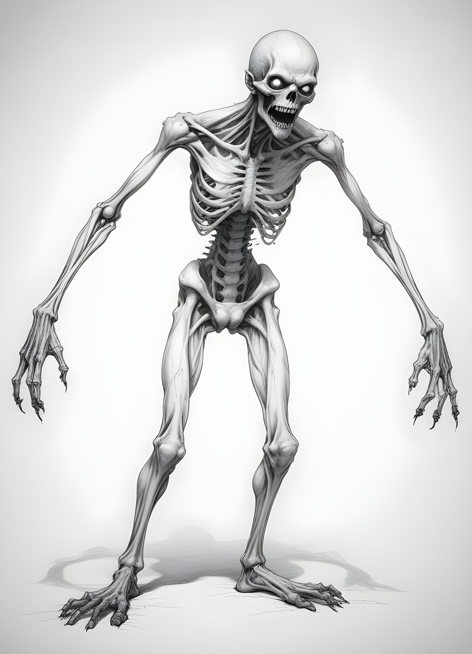 Detailed Zombie and Undead Horror Character Sketch Illustration Artwork