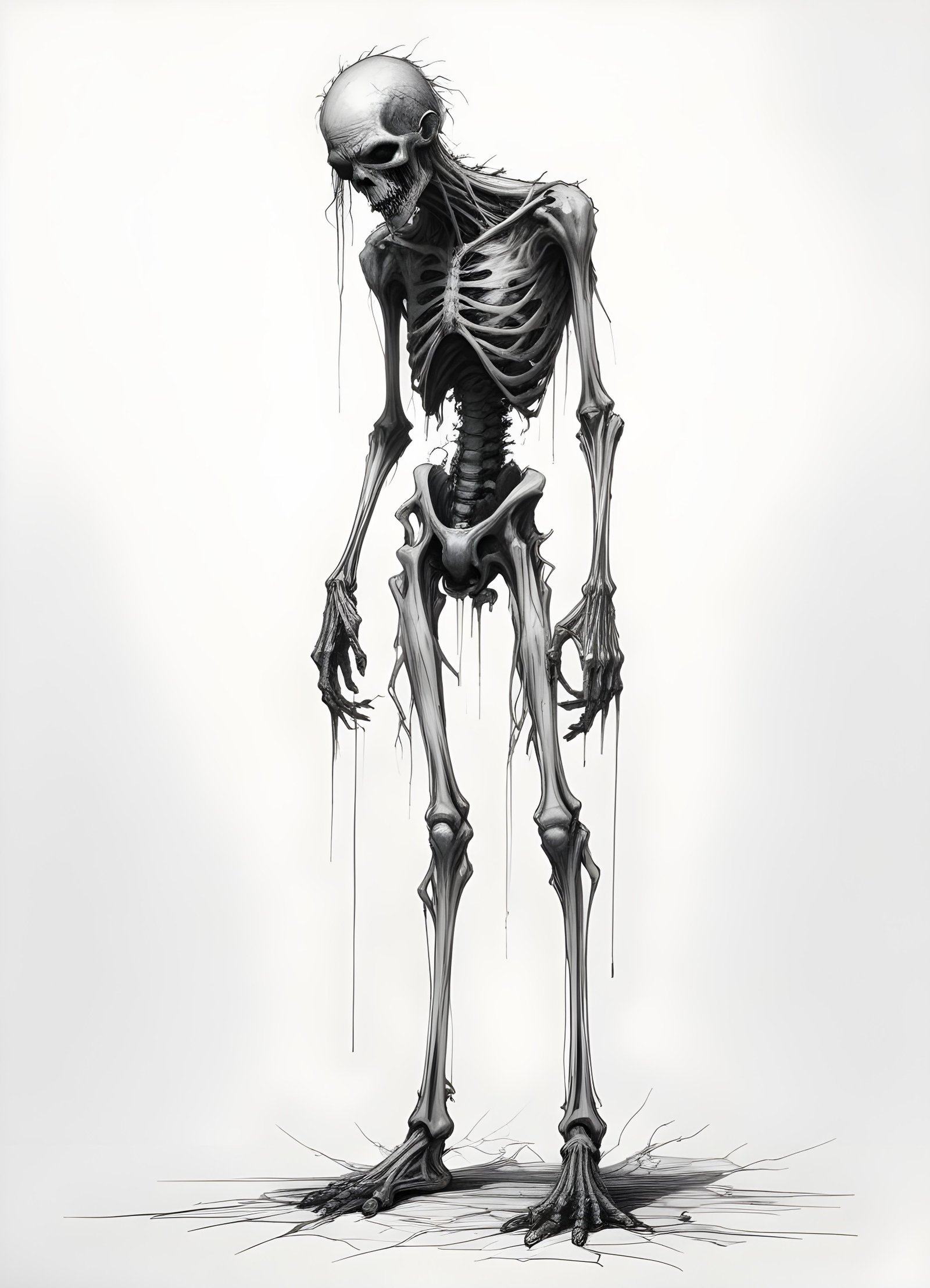 Detailed Zombie and Undead Horror Character Sketch Illustration Artwork
