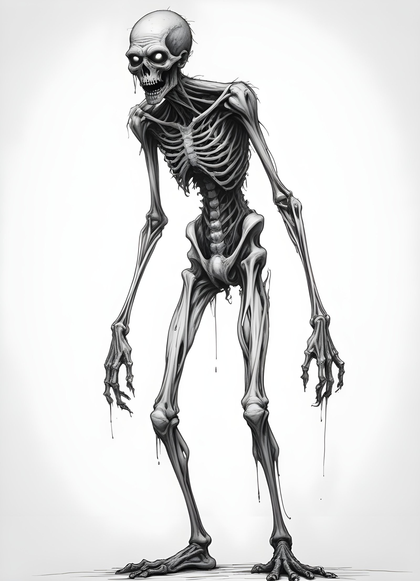 Detailed Zombie and Undead Horror Character Sketch Illustration Artwork
