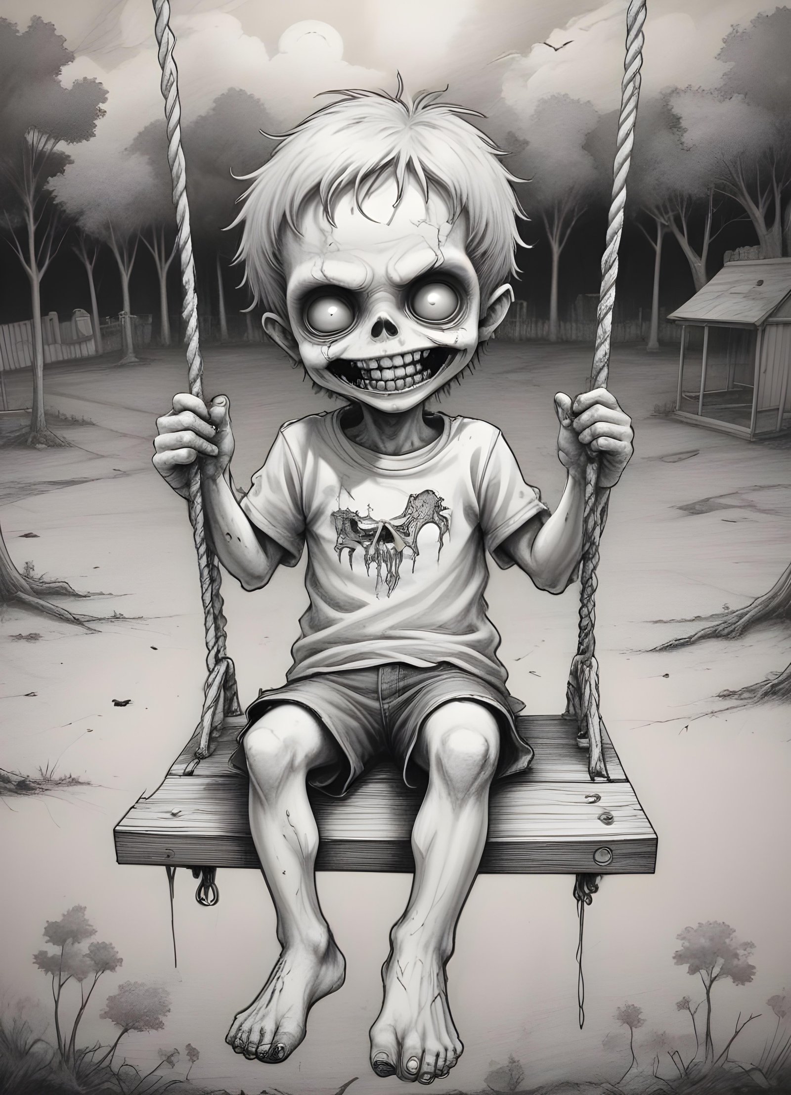Detailed Zombie and Undead Horror Character Sketch Illustration Artwork