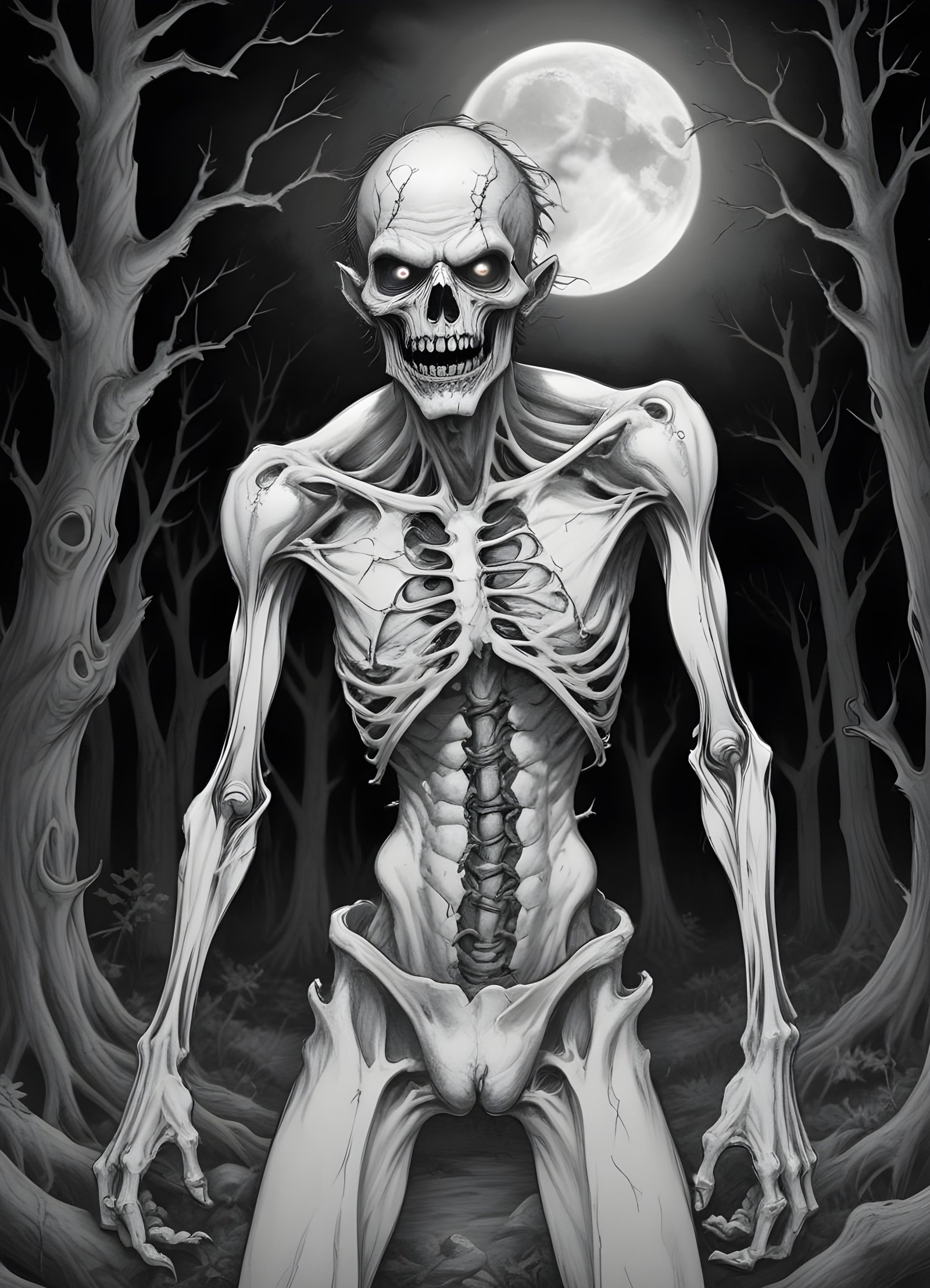 Detailed Zombie and Undead Horror Character Sketch Illustration Artwork