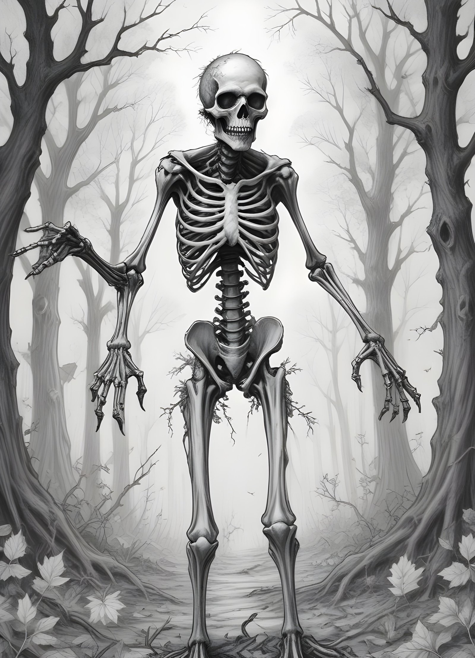 Detailed Zombie and Undead Horror Character Sketch Illustration Artwork