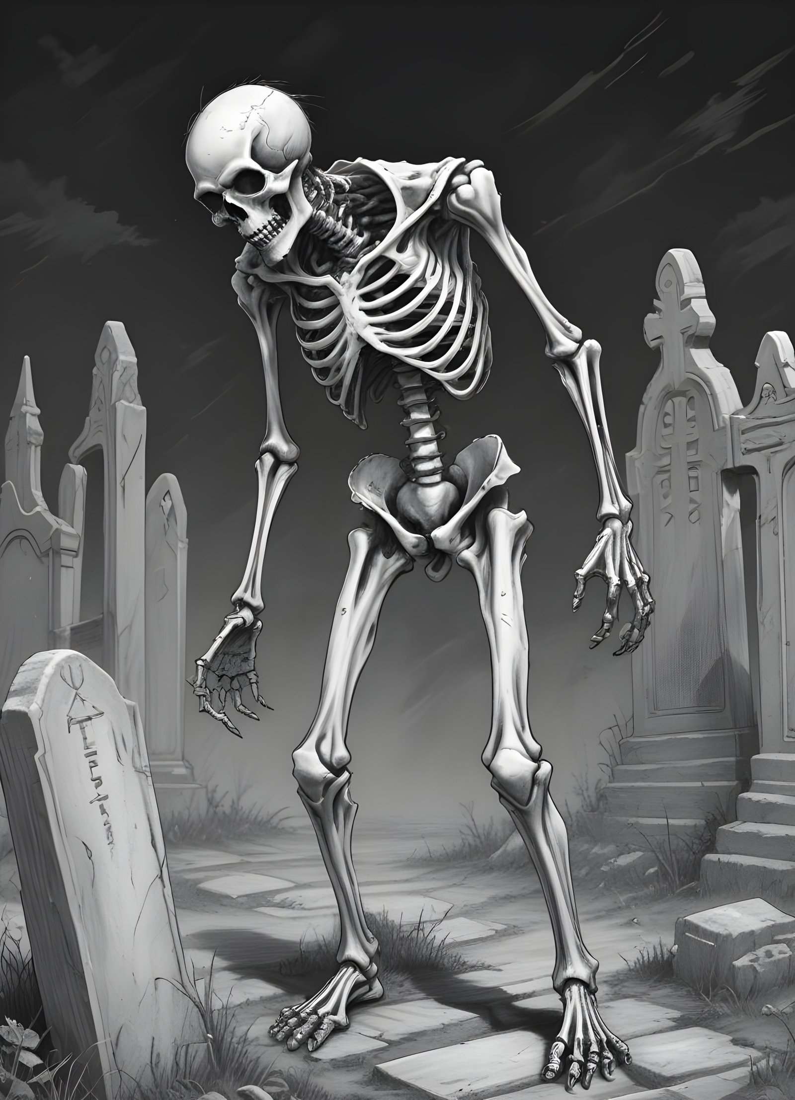 Detailed Zombie and Undead Horror Character Sketch Illustration Artwork