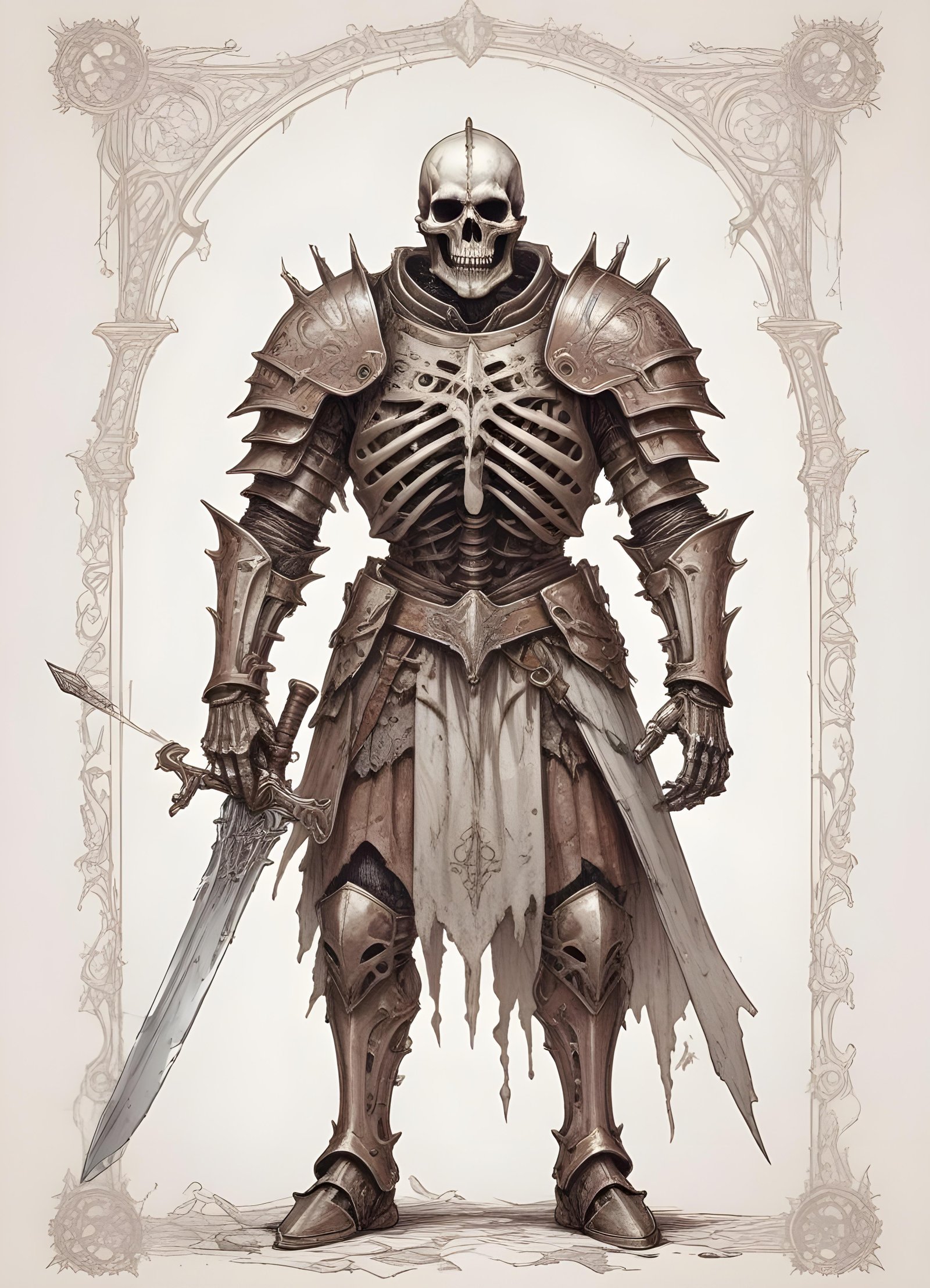 Detailed Zombie and Undead Horror Character Sketch Illustration Artwork