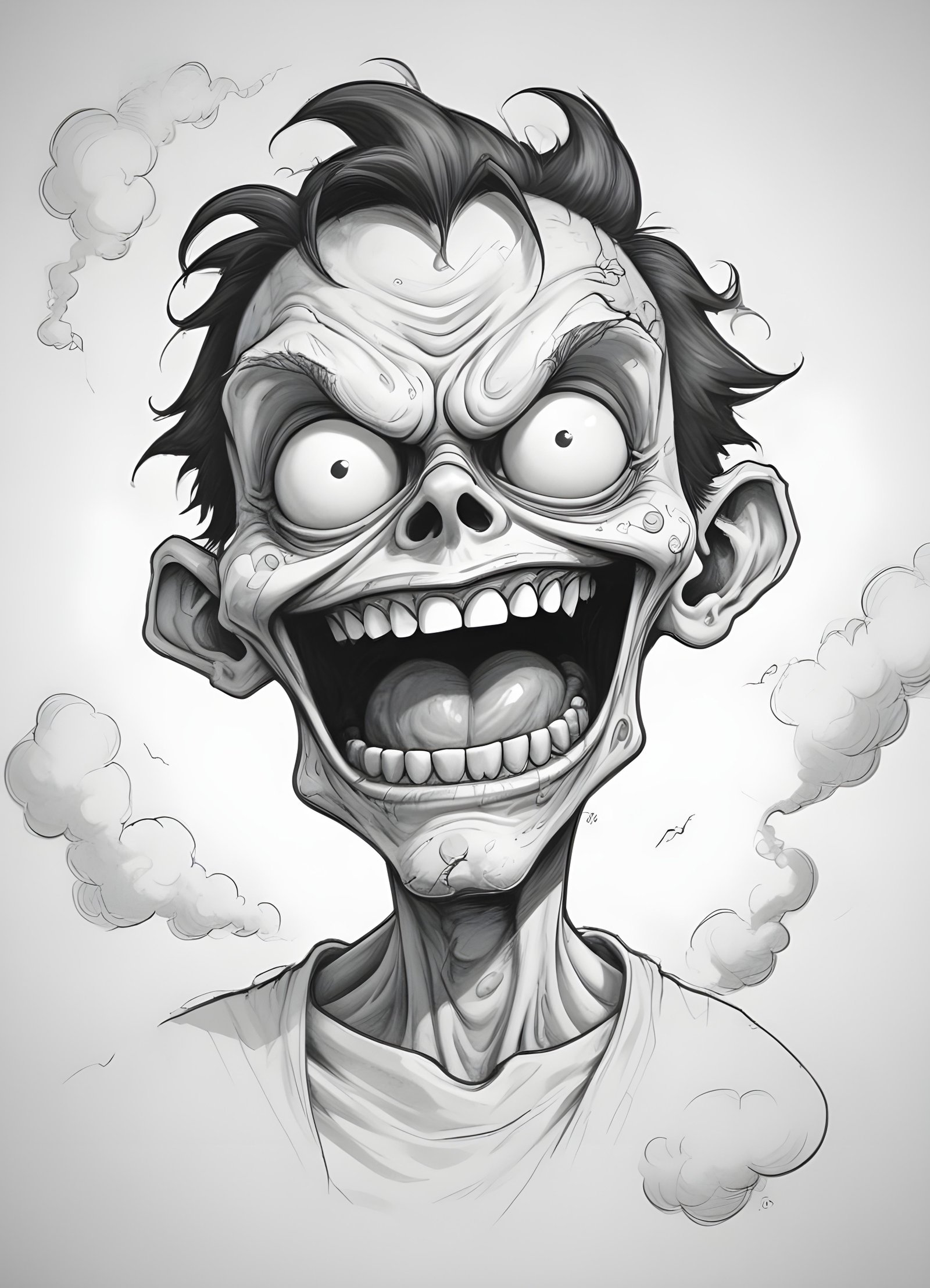 Detailed Zombie and Undead Horror Character Sketch Illustration Artwork