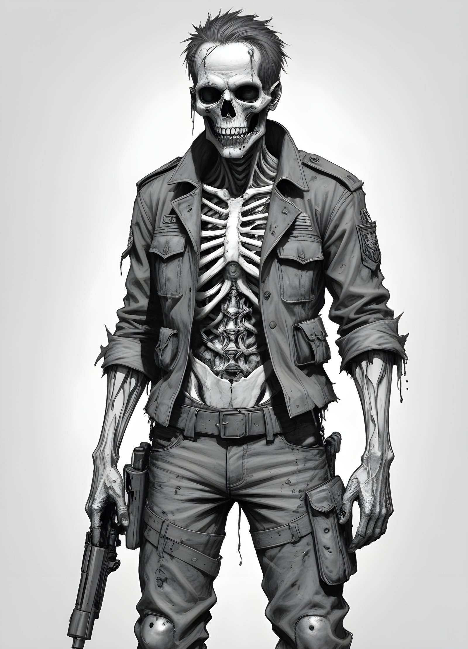 Detailed Zombie and Undead Horror Character Sketch Illustration Artwork