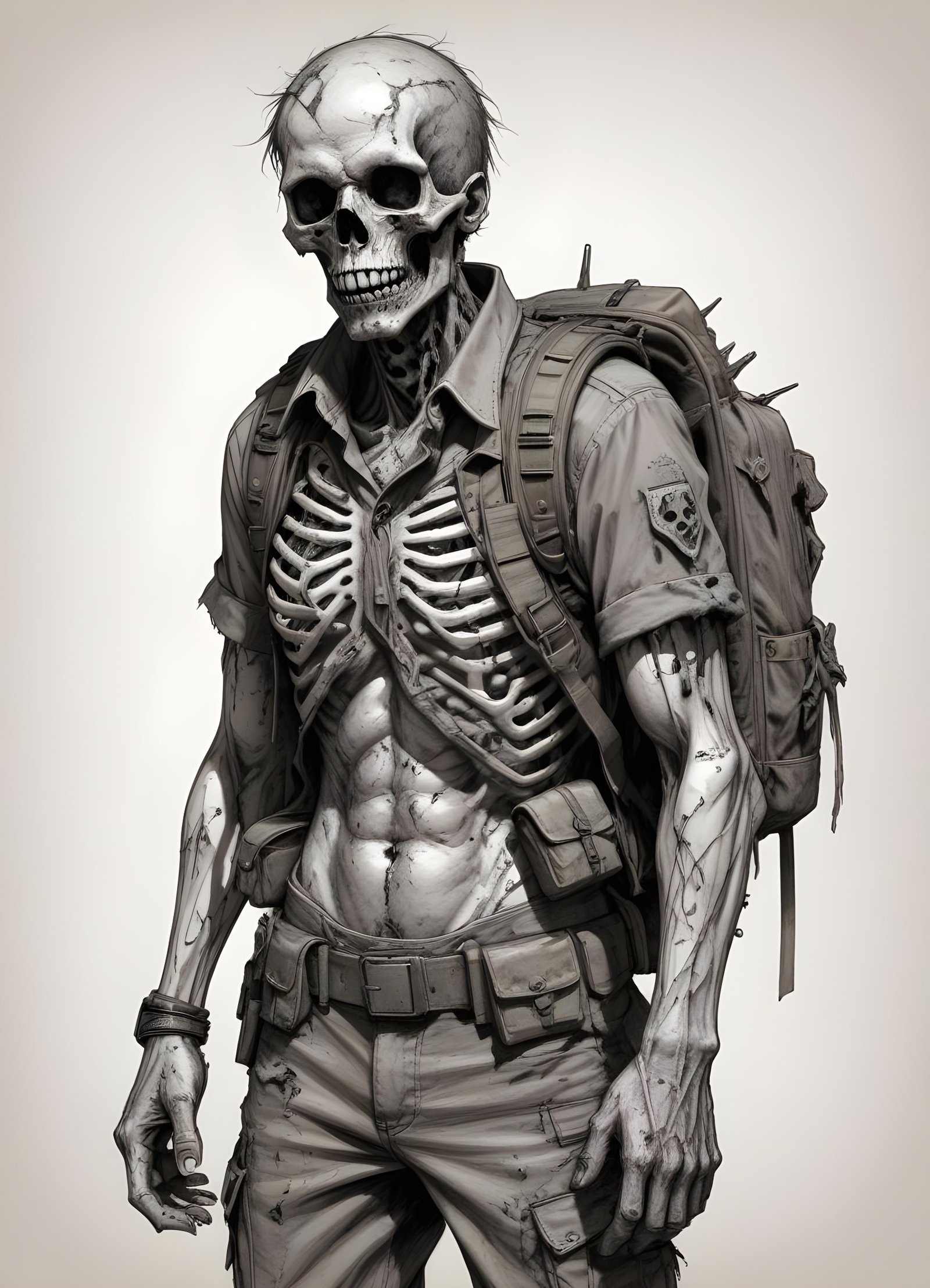 Detailed Zombie and Undead Horror Character Sketch Illustration Artwork