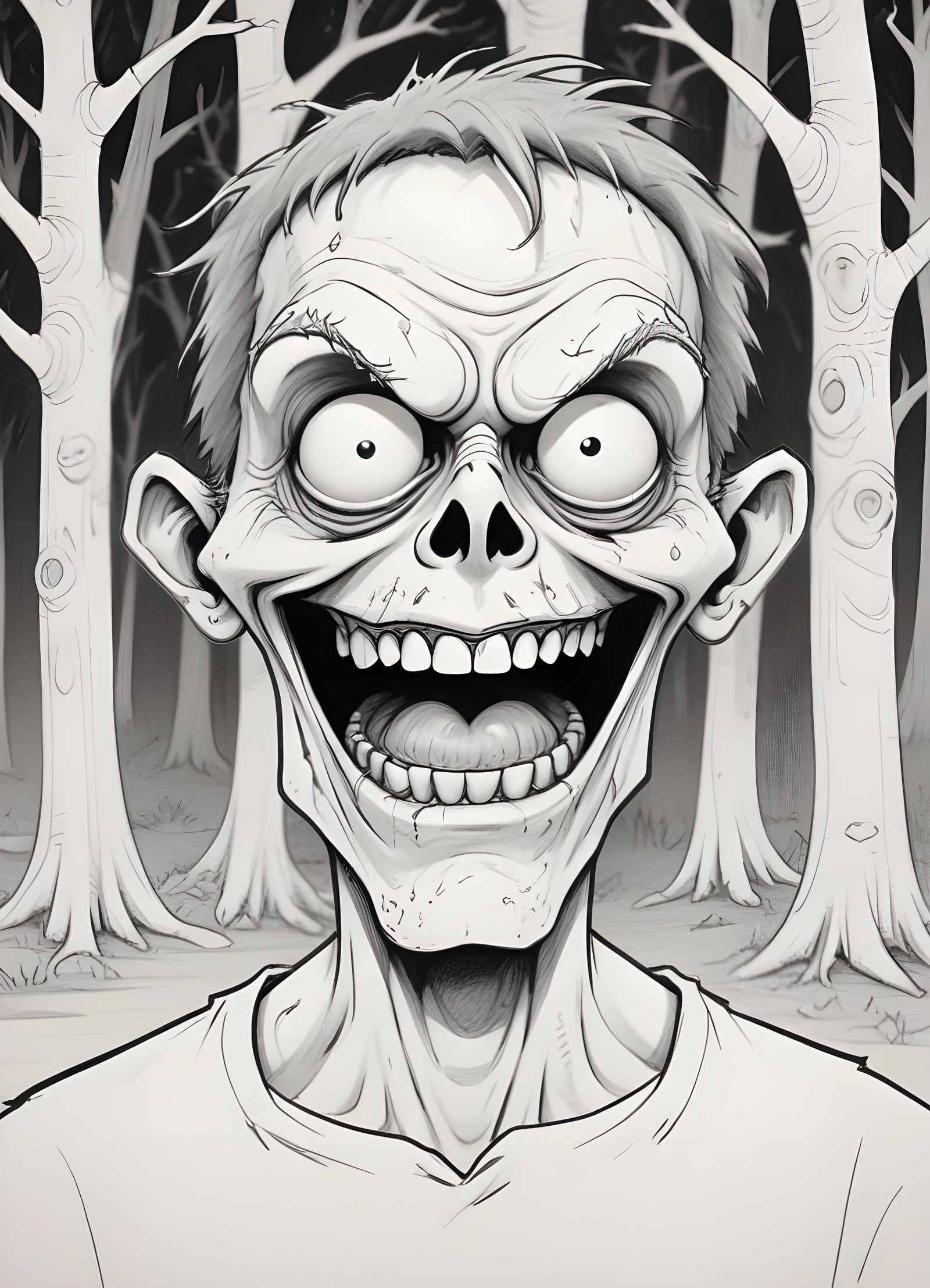 Detailed Zombie and Undead Horror Character Sketch Illustration Artwork