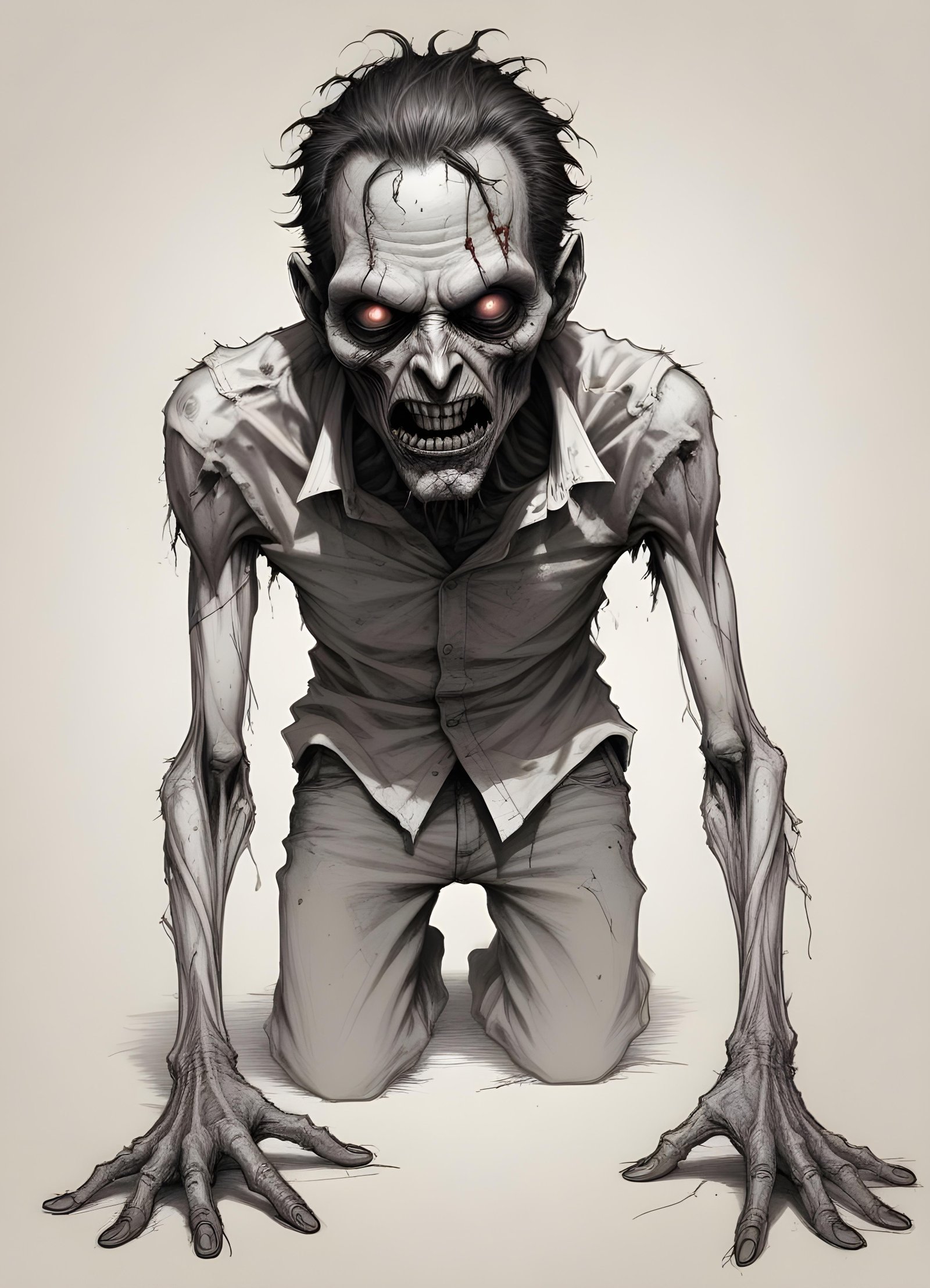Detailed Zombie and Undead Horror Character Sketch Illustration Artwork