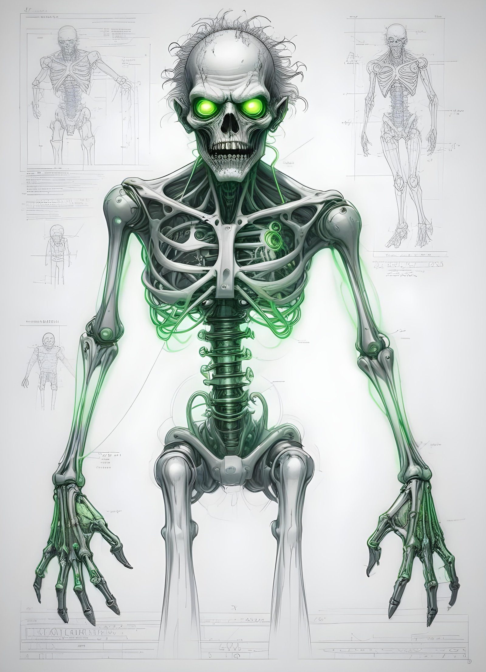 Detailed Zombie and Undead Horror Character Sketch Illustration Artwork