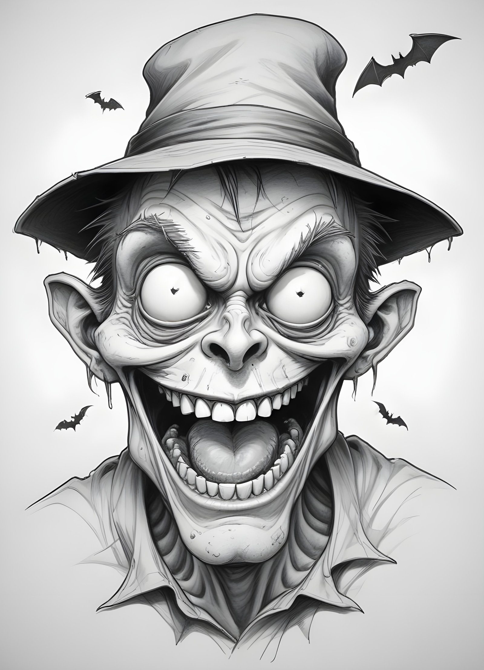 Detailed Zombie and Undead Horror Character Sketch Illustration Artwork