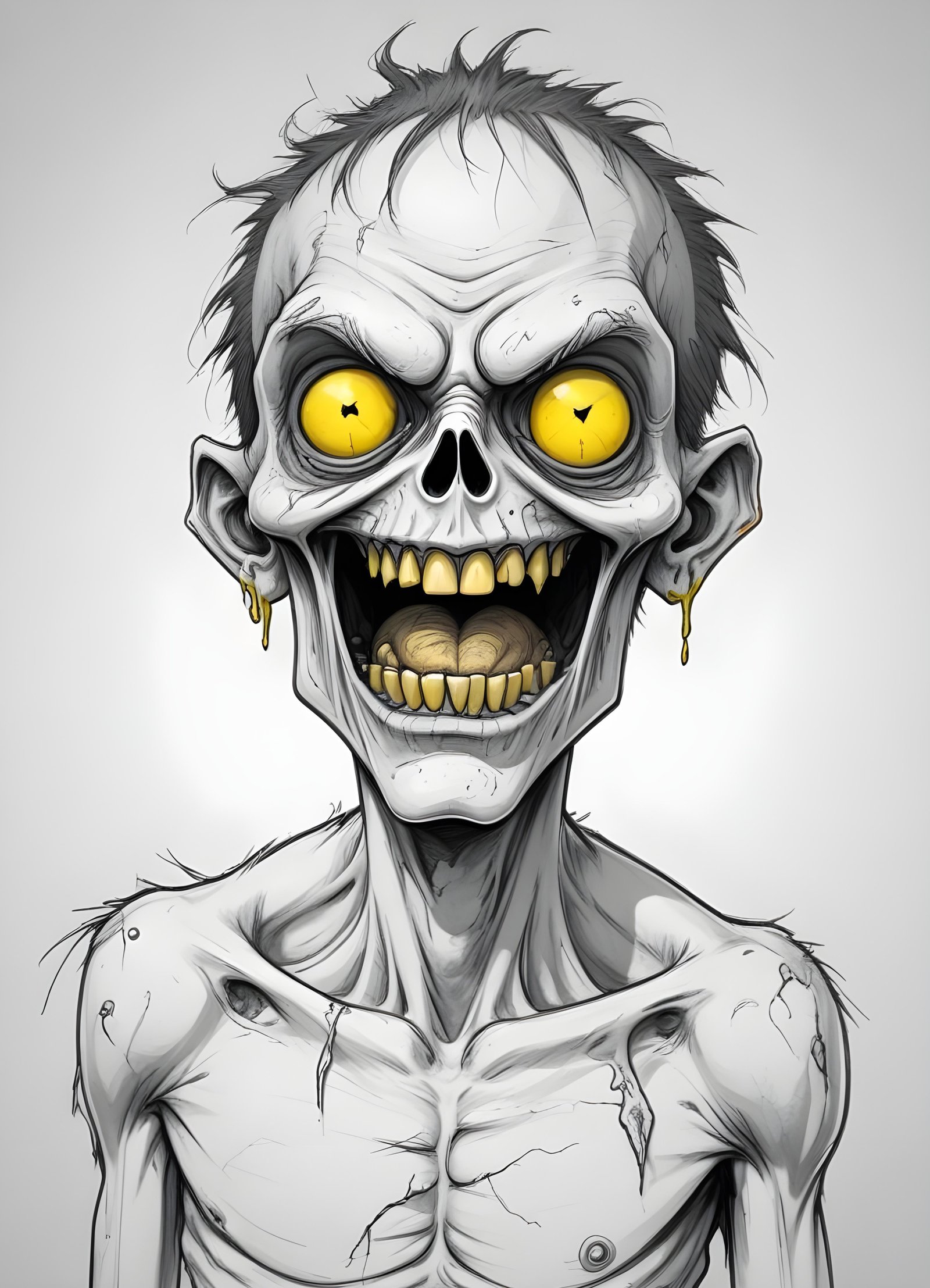 Detailed Zombie and Undead Horror Character Sketch Illustration Artwork