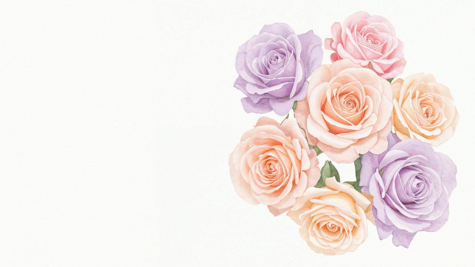 Dreamy Watercolor Pastel Rose Bouquet Illustration