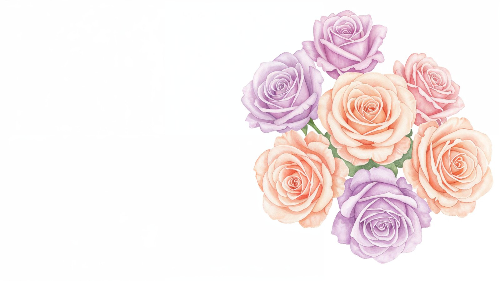 Dreamy Watercolor Pastel Rose Bouquet Illustration
