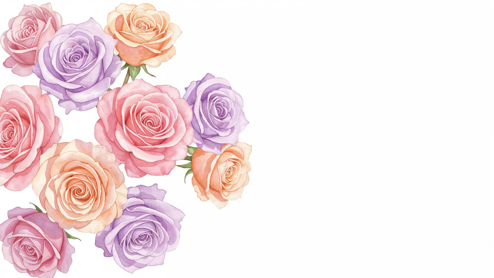 Dreamy Watercolor Pastel Rose Bouquet Illustration