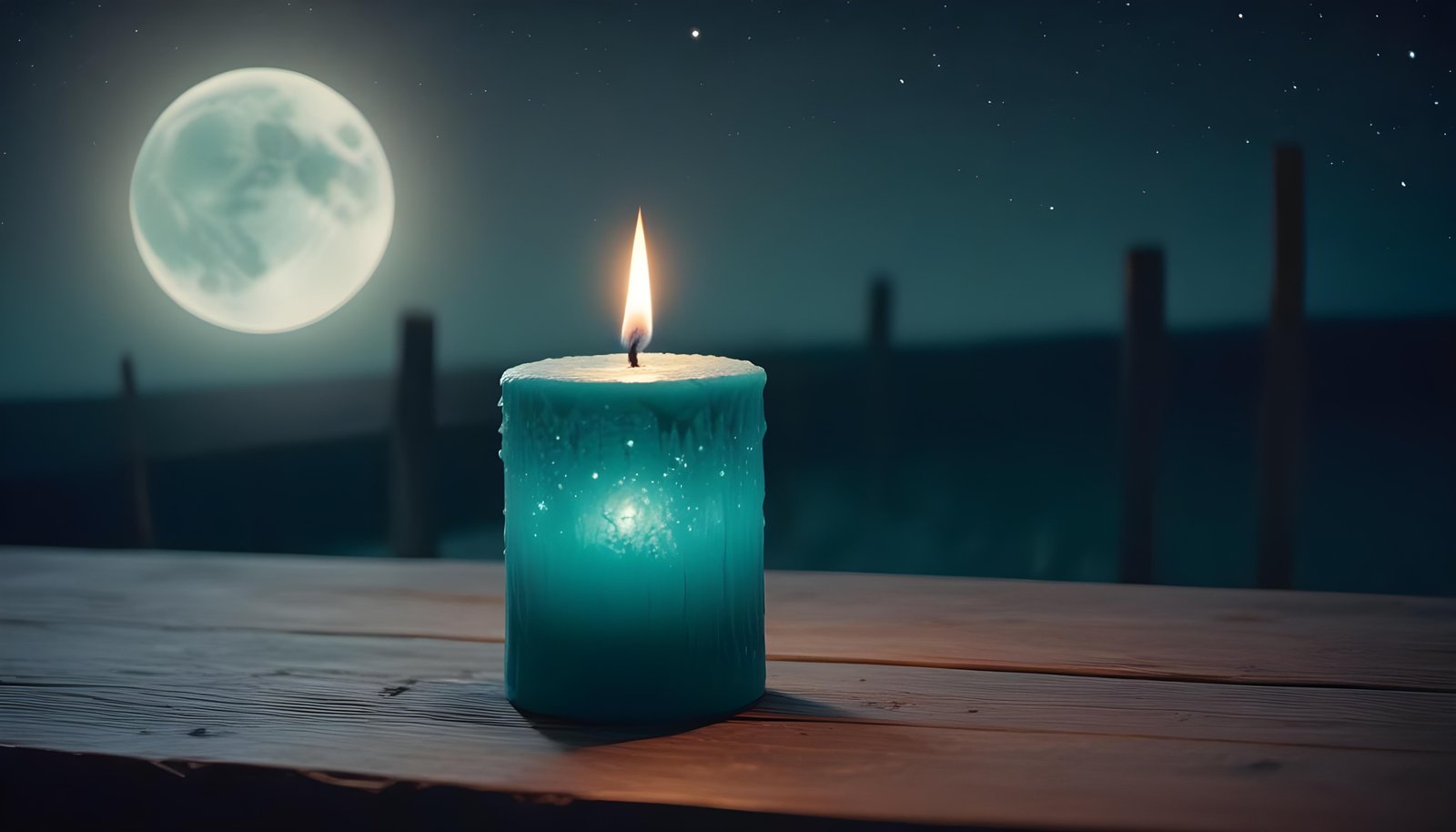 Glowing Candlelight Scene with Warm Ambience and Peaceful Night Background