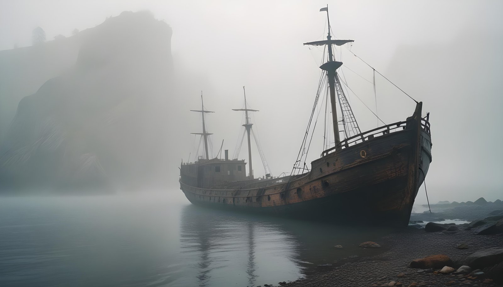 Majestic Sailing Ship on Ocean with Vintage Maritime Adventure Theme