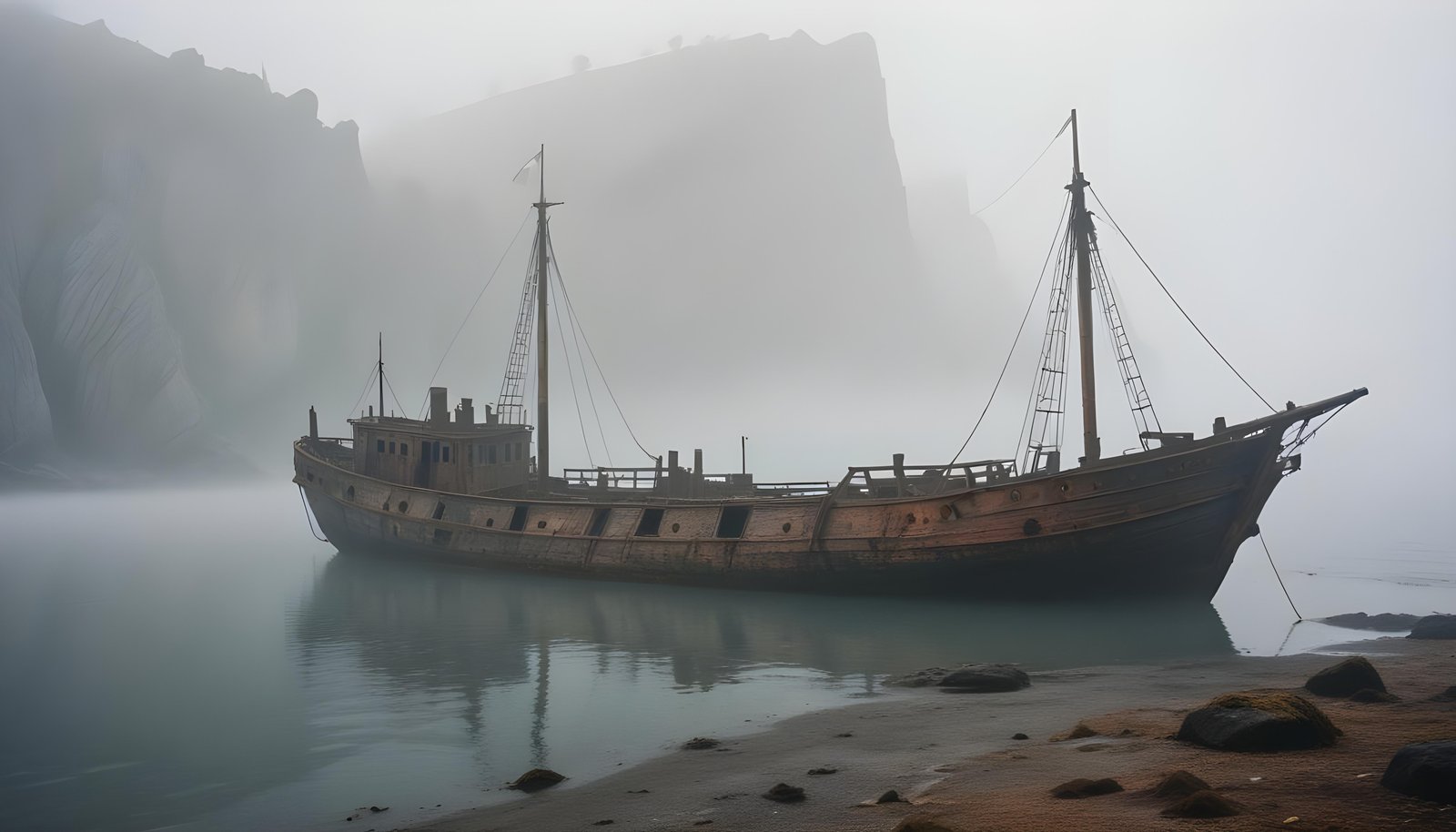 Majestic Sailing Ship on Ocean with Vintage Maritime Adventure Theme