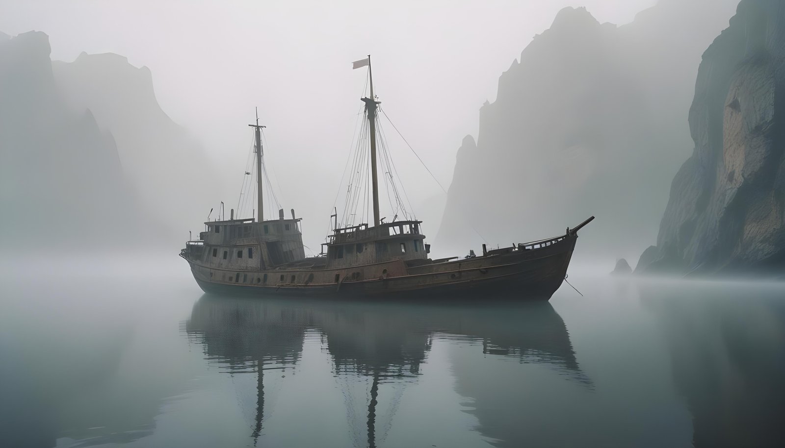 Majestic Sailing Ship on Ocean with Vintage Maritime Adventure Theme