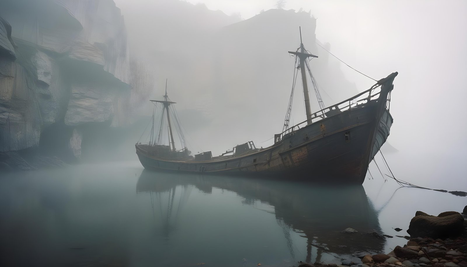 Majestic Sailing Ship on Ocean with Vintage Maritime Adventure Theme