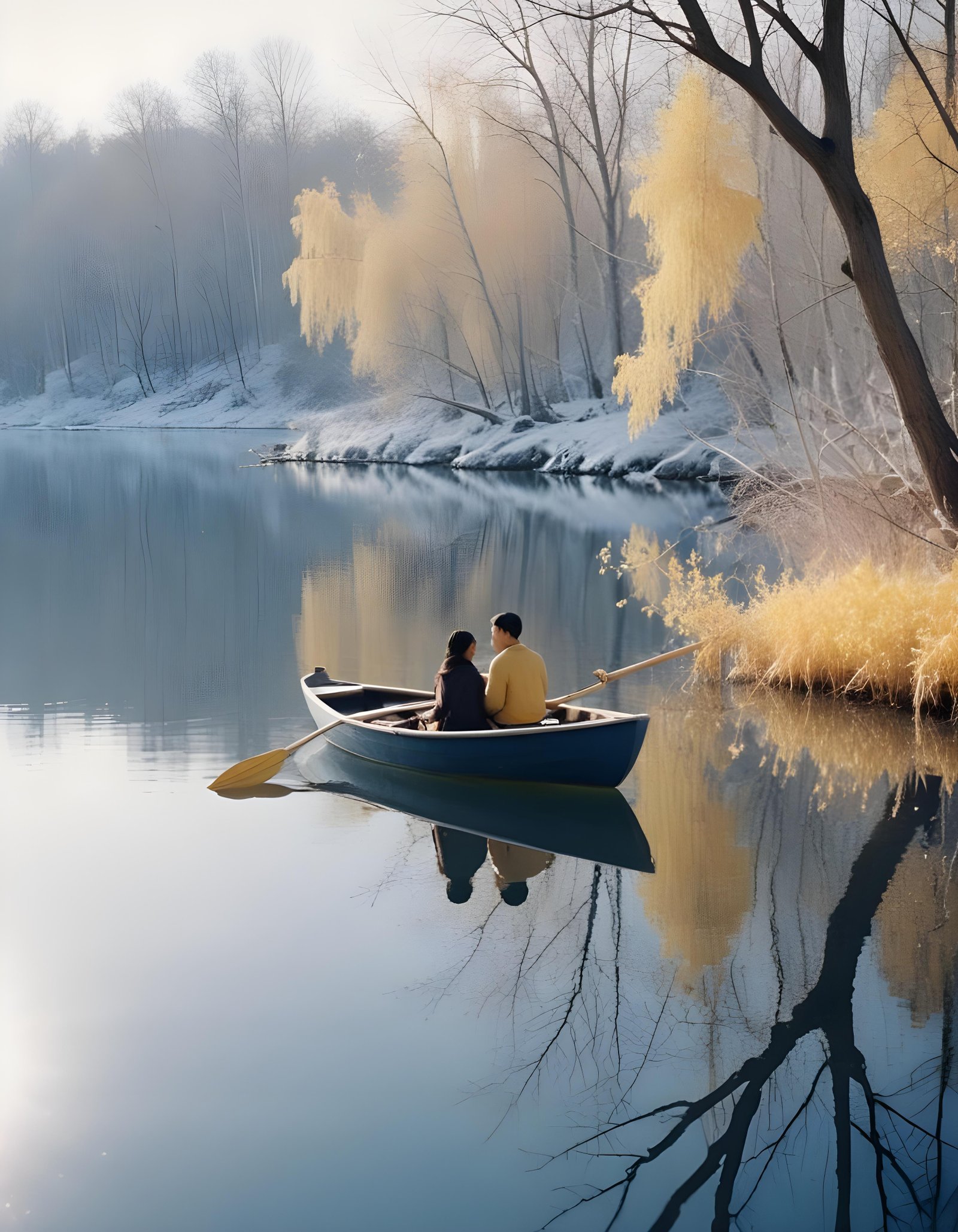 Romantic Couple Walking Together in Nature at Sunset and Moonlight Background
