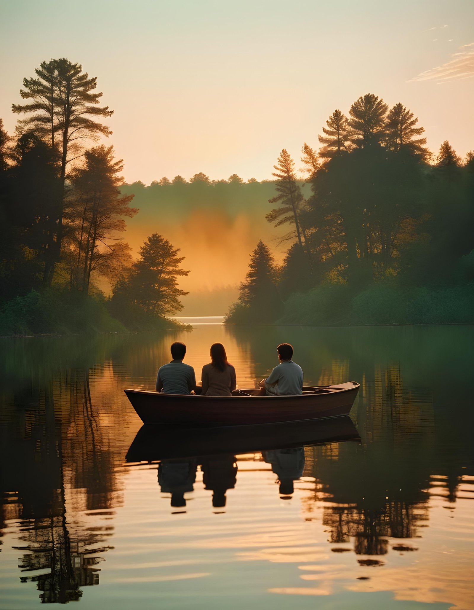 Romantic Couple Walking Together in Nature at Sunset and Moonlight Background