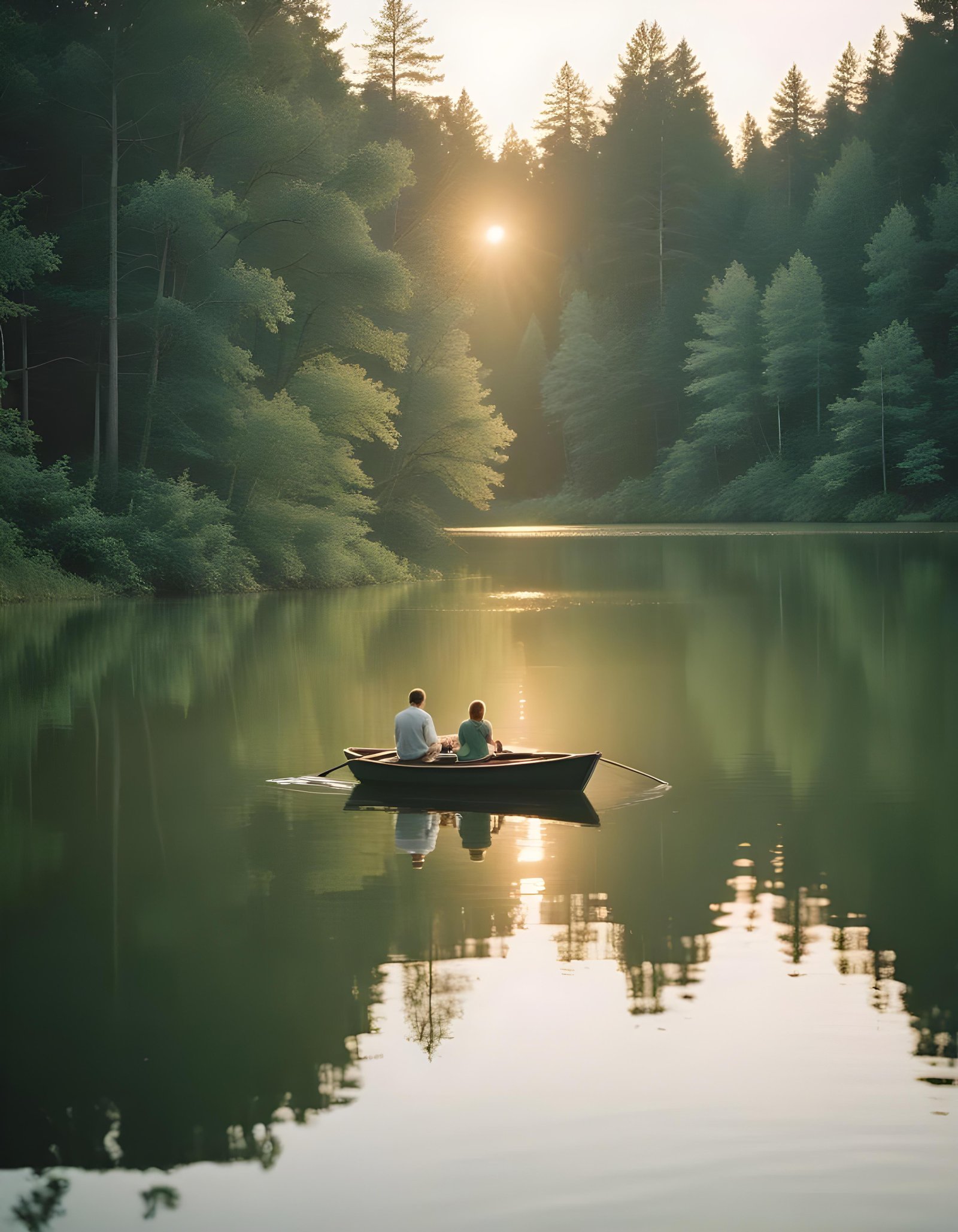 Romantic Couple Walking Together in Nature at Sunset and Moonlight Background