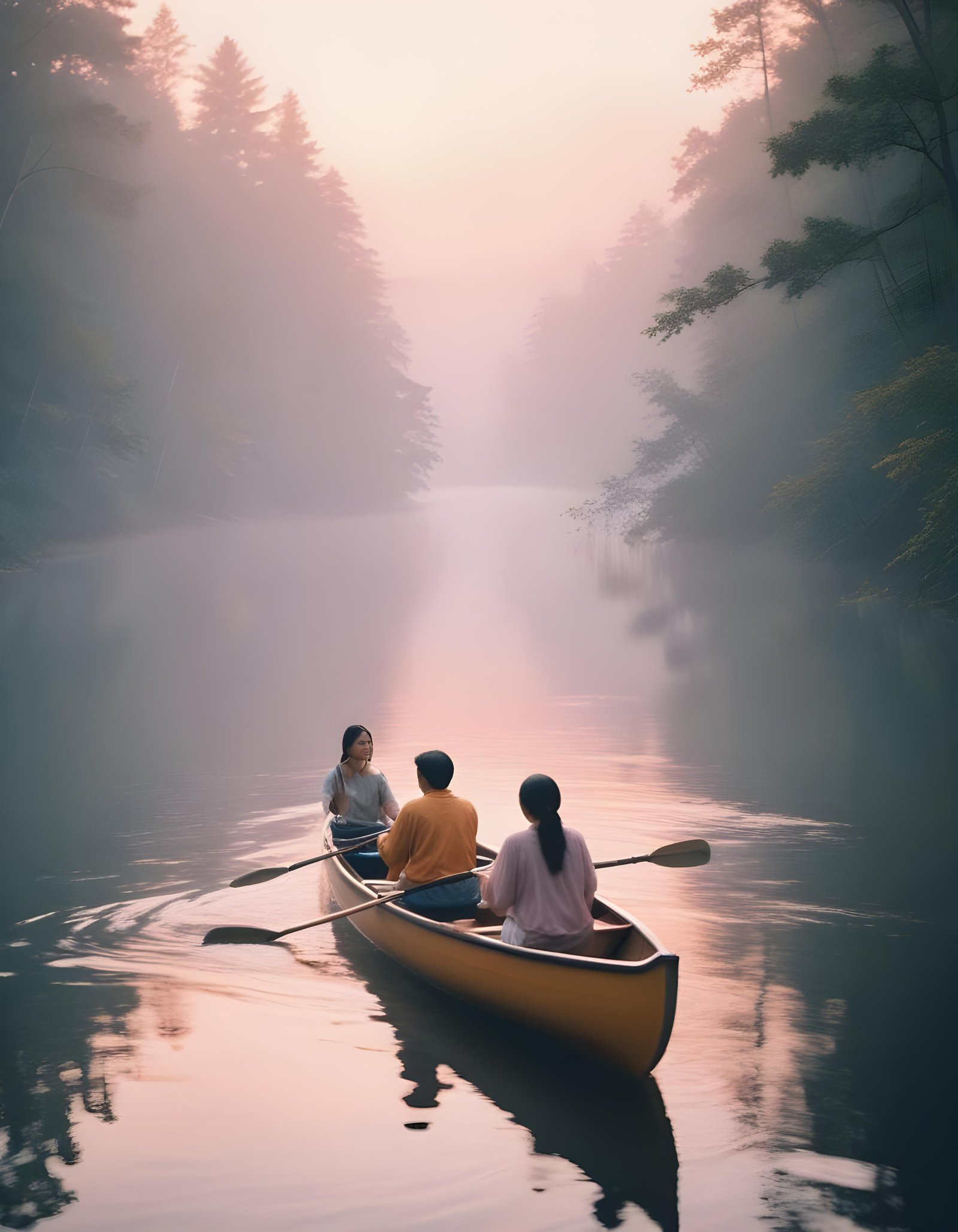 Romantic Couple Walking Together in Nature at Sunset and Moonlight Background